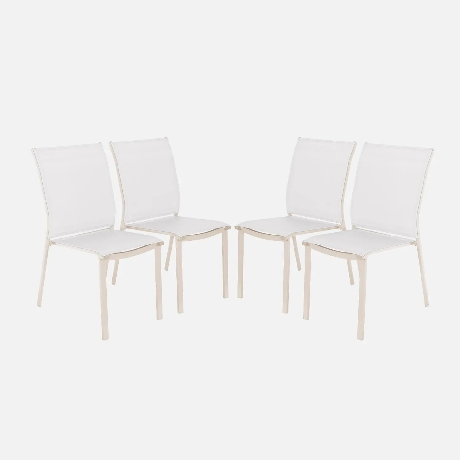 Chaise de jardin empilable aluminium (lot de 4)