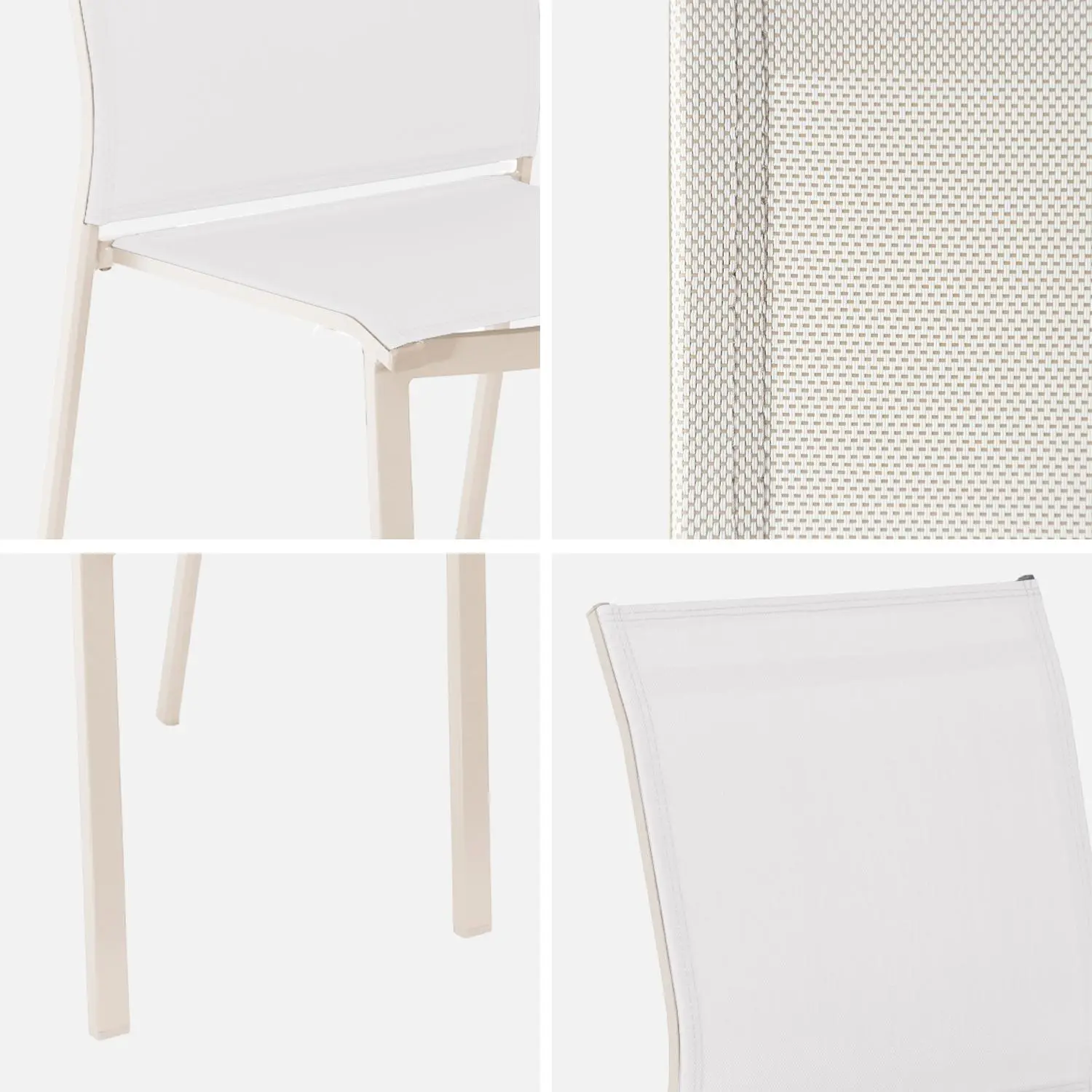 Chaise de jardin empilable aluminium (lot de 4)