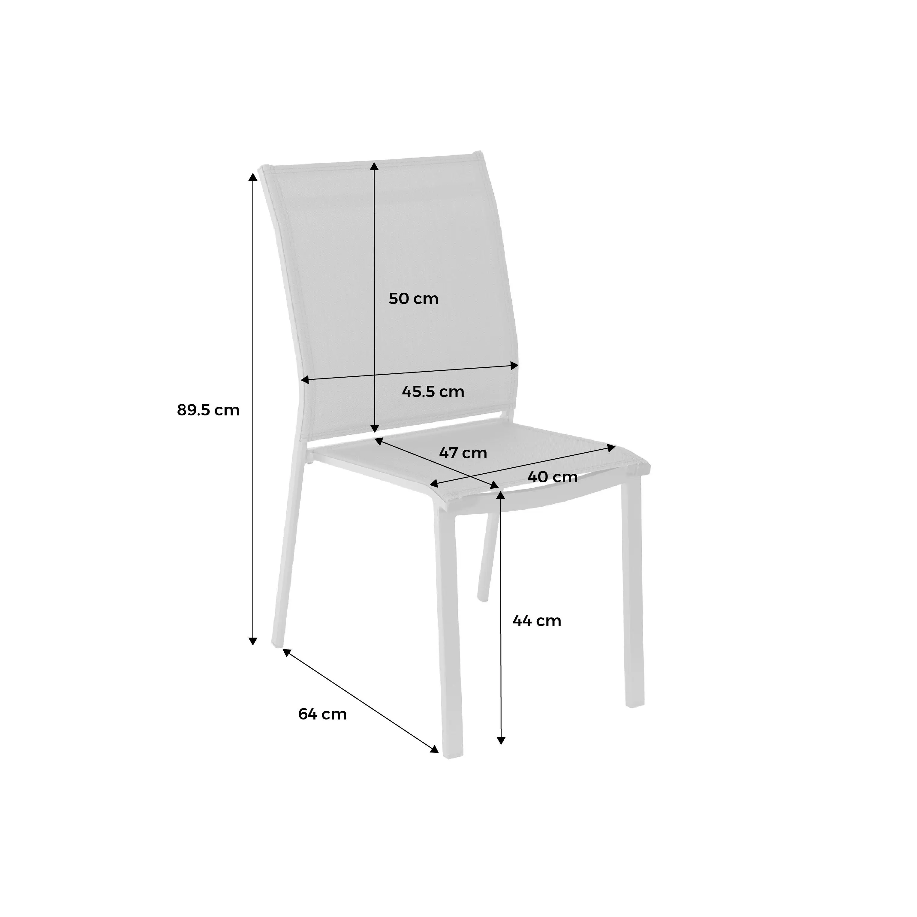 Chaise de jardin empilable aluminium (lot de 4)
