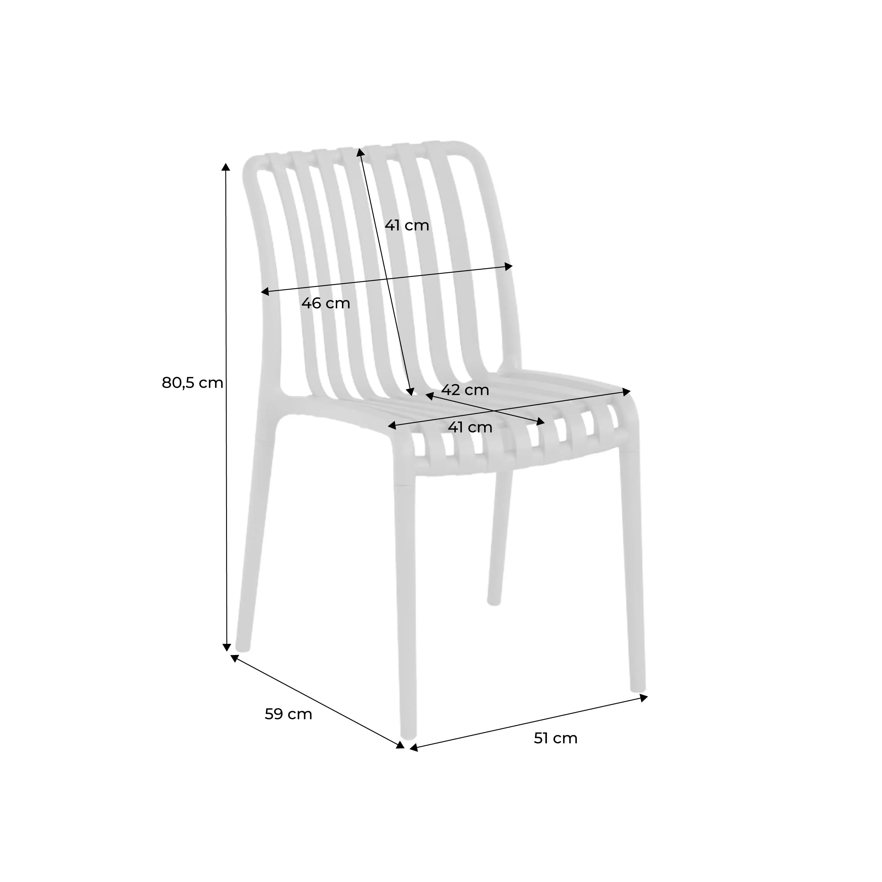 Chaise de jardin empilable plastique (lot de 4)