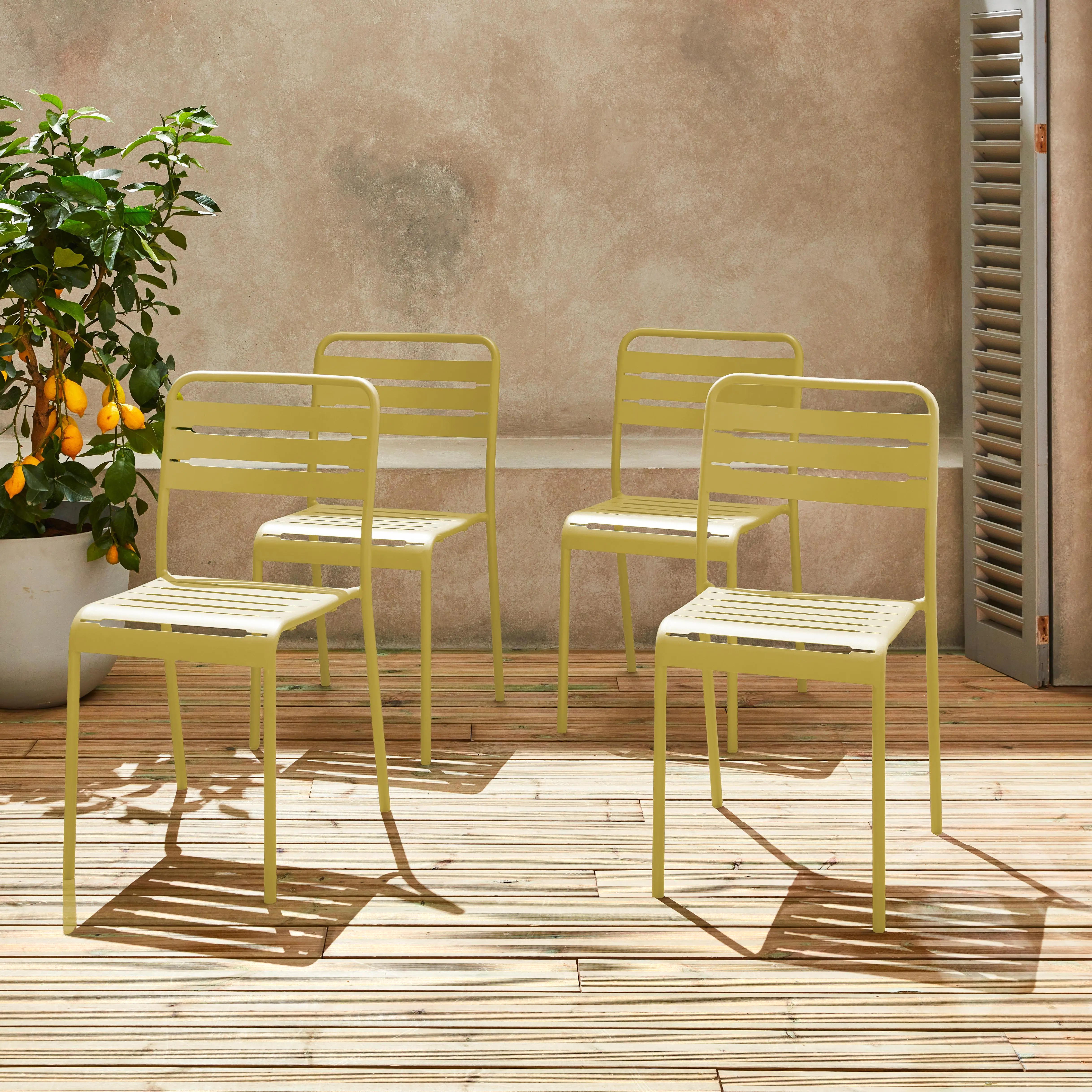 Chaise de jardin acier (lot de 4)