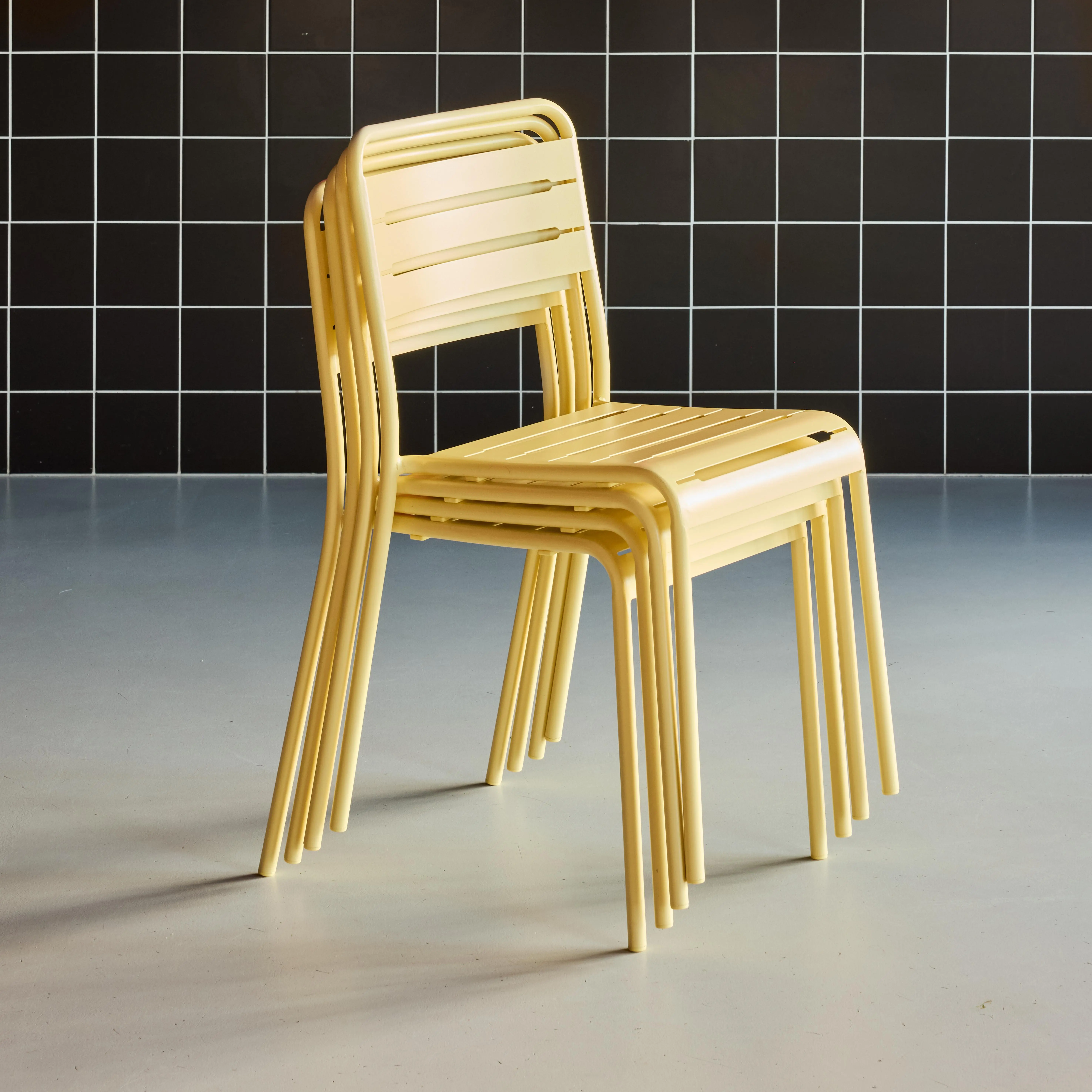 Chaise de jardin acier (lot de 4)