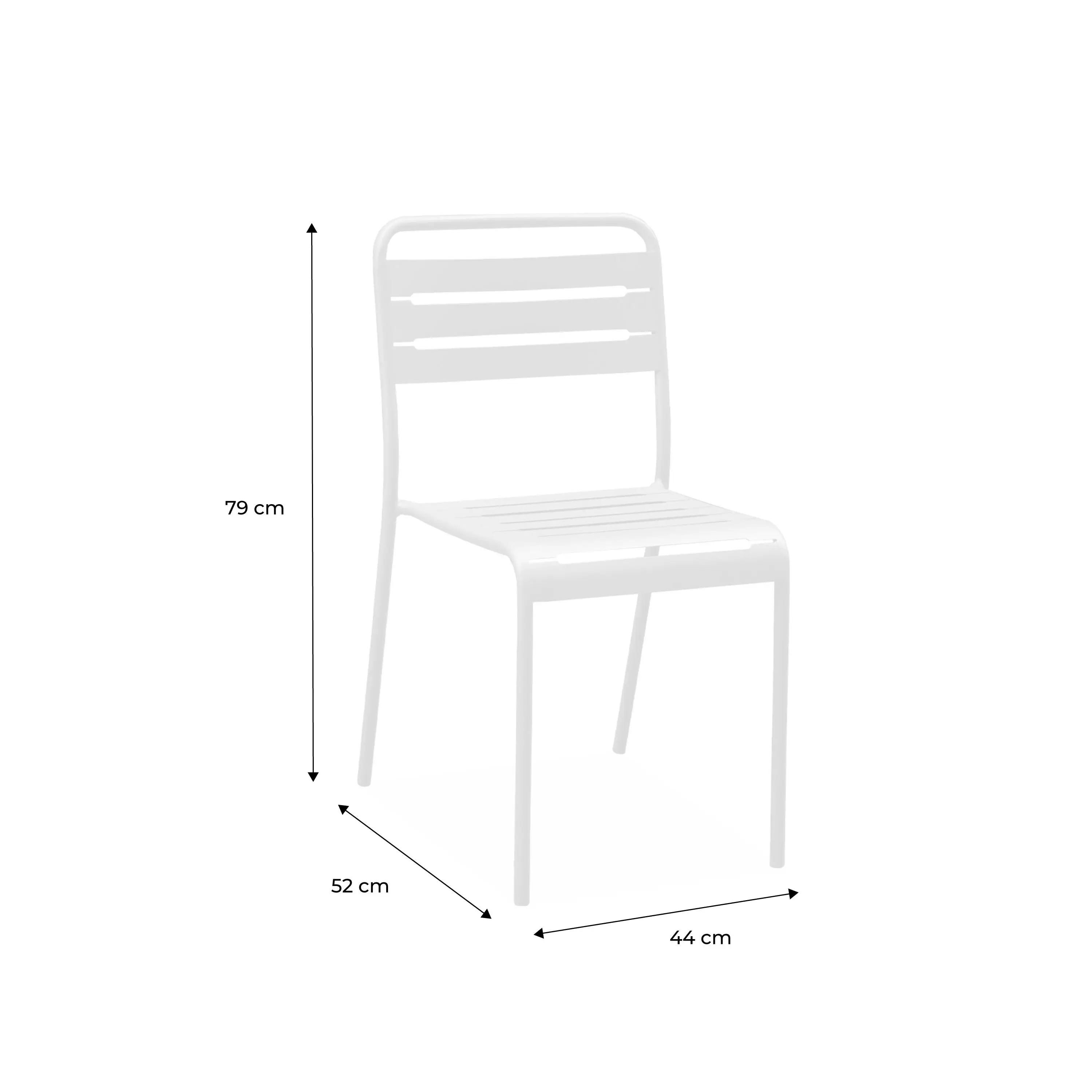 Chaise de jardin acier (lot de 4)