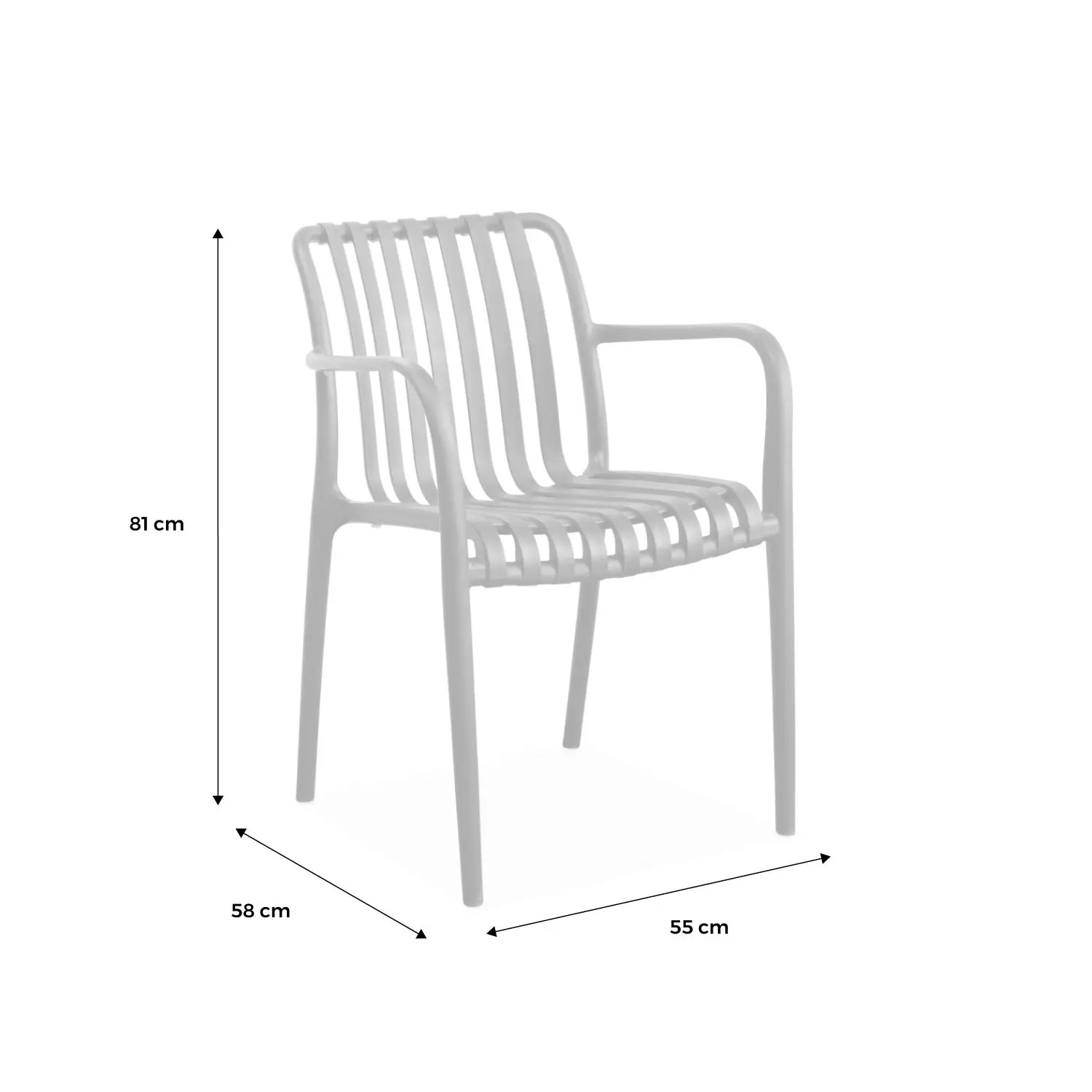 Fauteuil de jardin plastique (lot de 4)