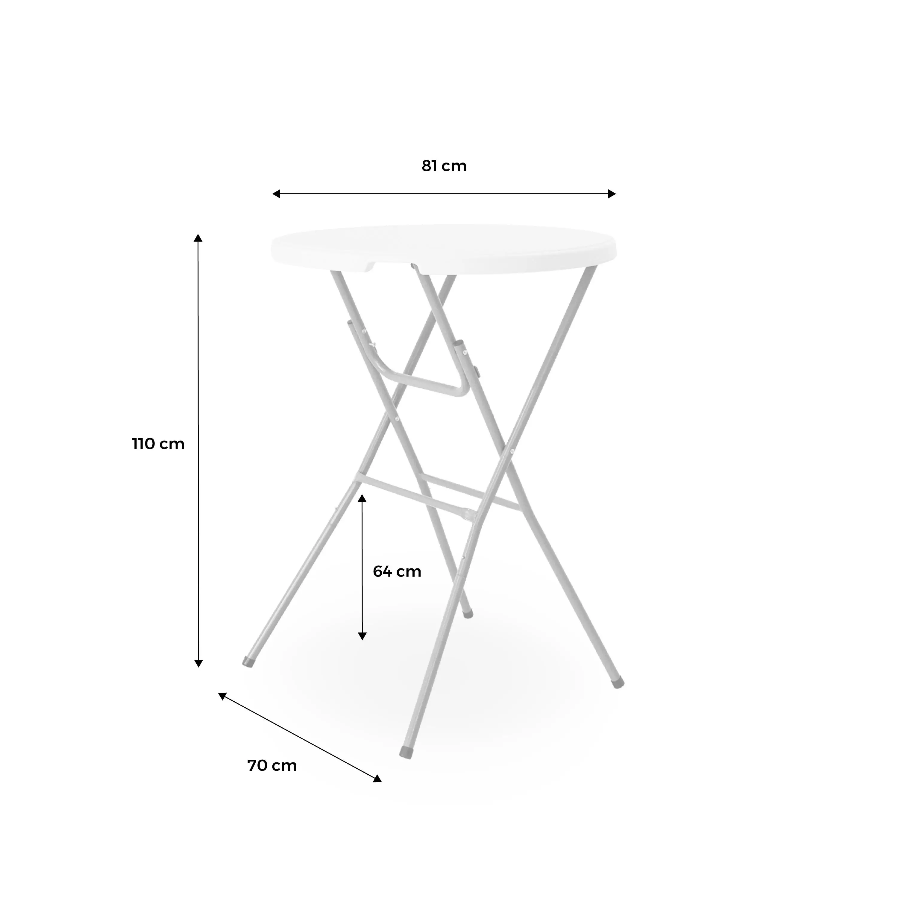 Table haute de réception pliante acier avec housse de protection (lot de 4)