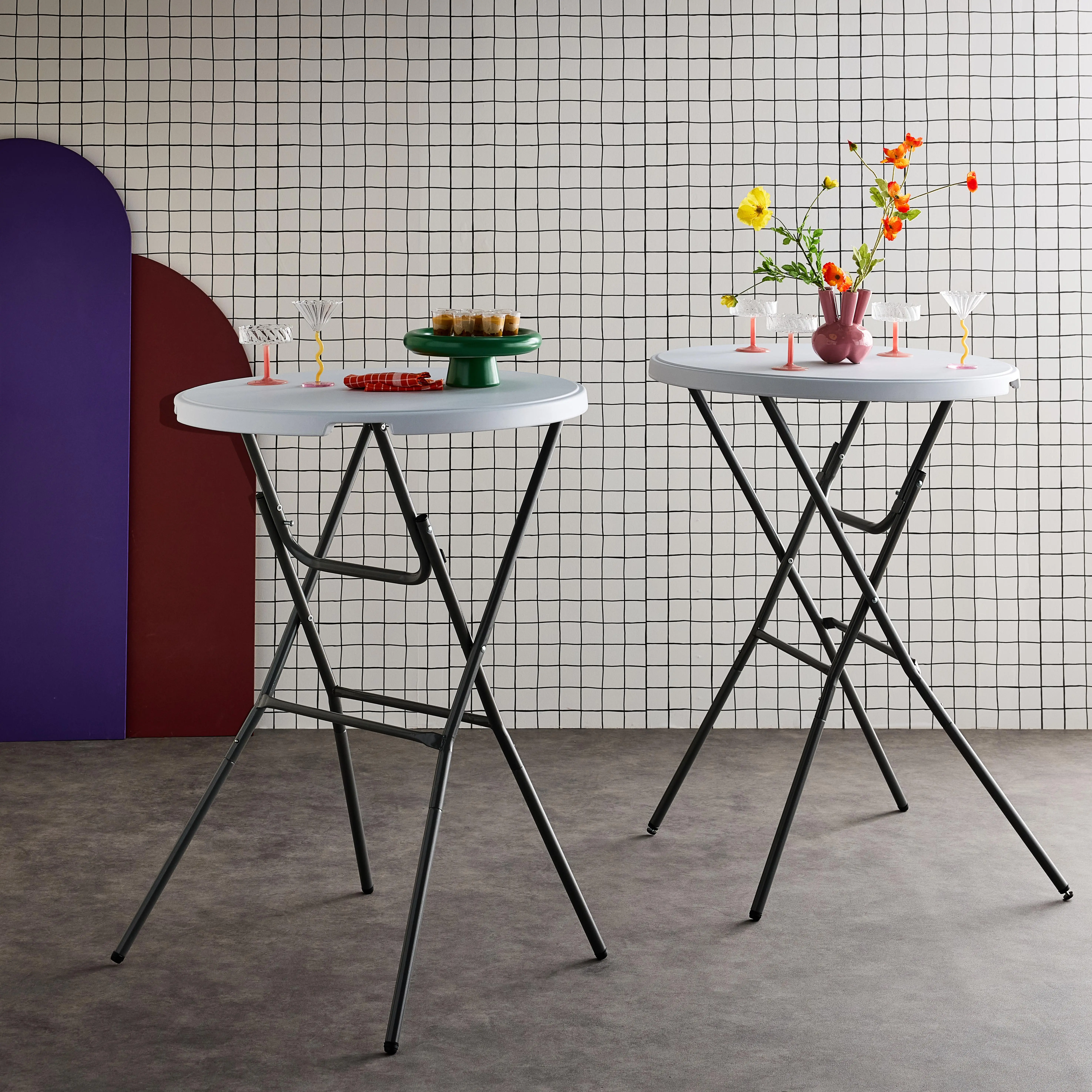 Table mange debout pliante (lot de 2)