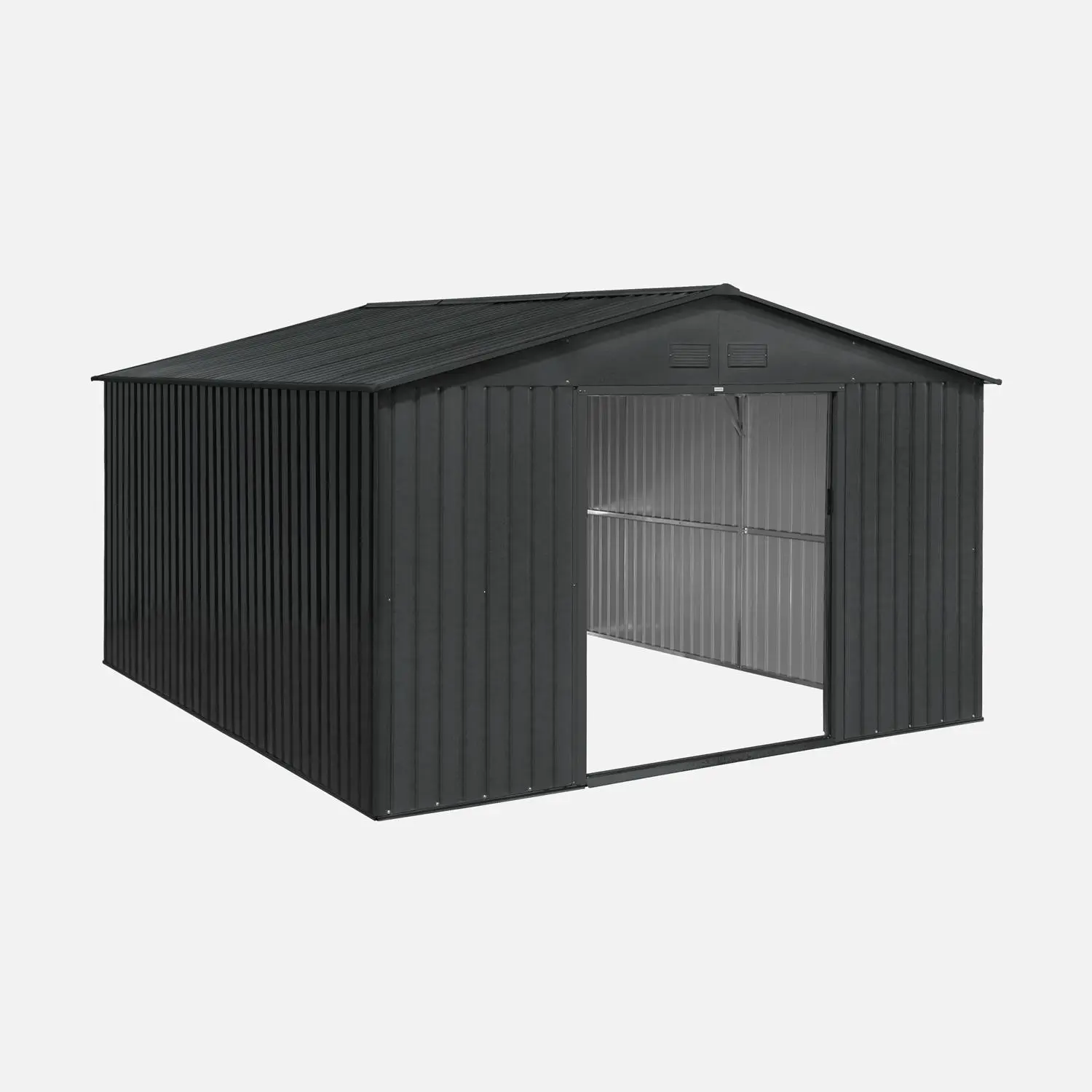 Abri de jardin métal 12,99m² avec kit d'ancrage