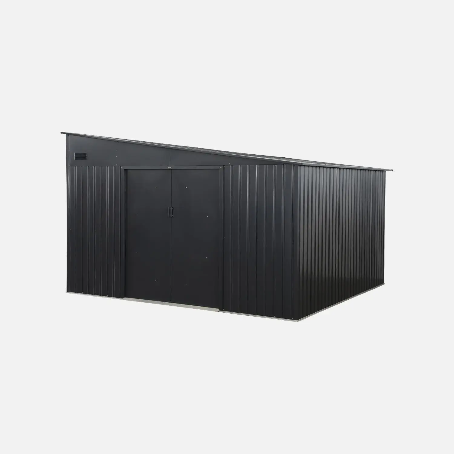 Abri de jardin adossable acier galvanisé 11,01 m² avec kit d'ancrage