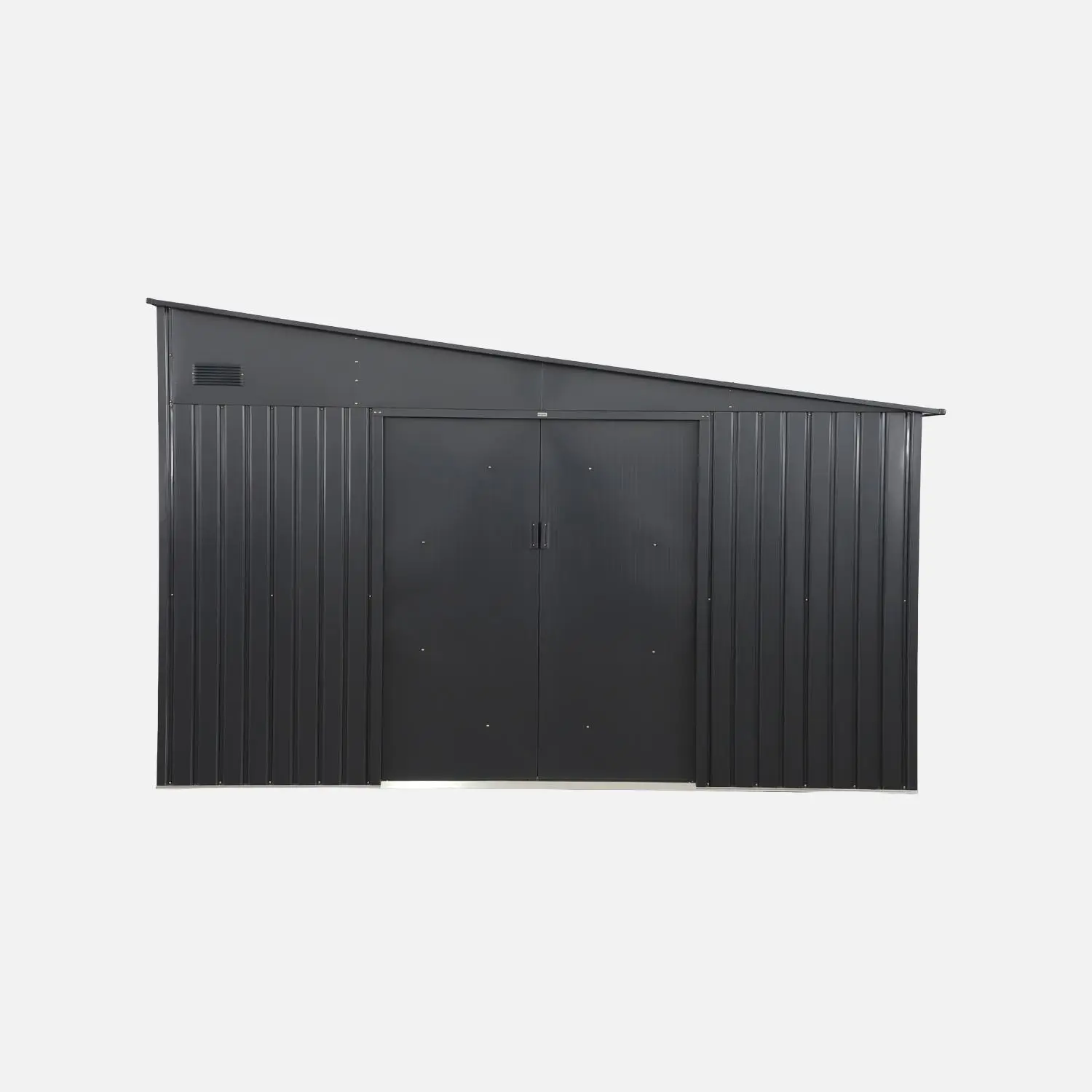 Abri de jardin adossable acier galvanisé 11,01 m² avec kit d'ancrage