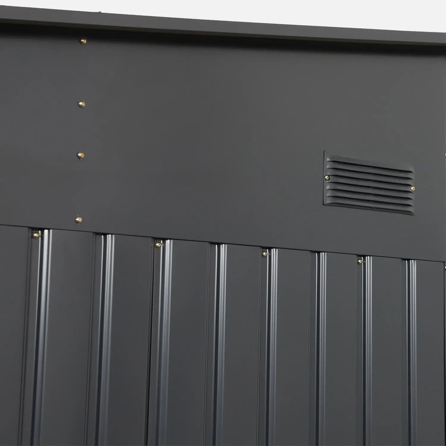 Abri de jardin adossable acier galvanisé 11,01 m² avec kit d'ancrage