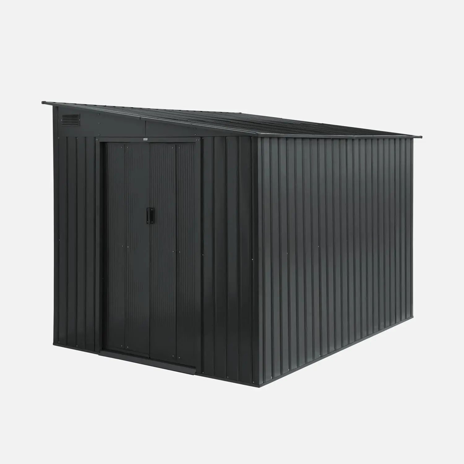 Abri de jardin adossable métal 5,5m² avec kit d'ancrage