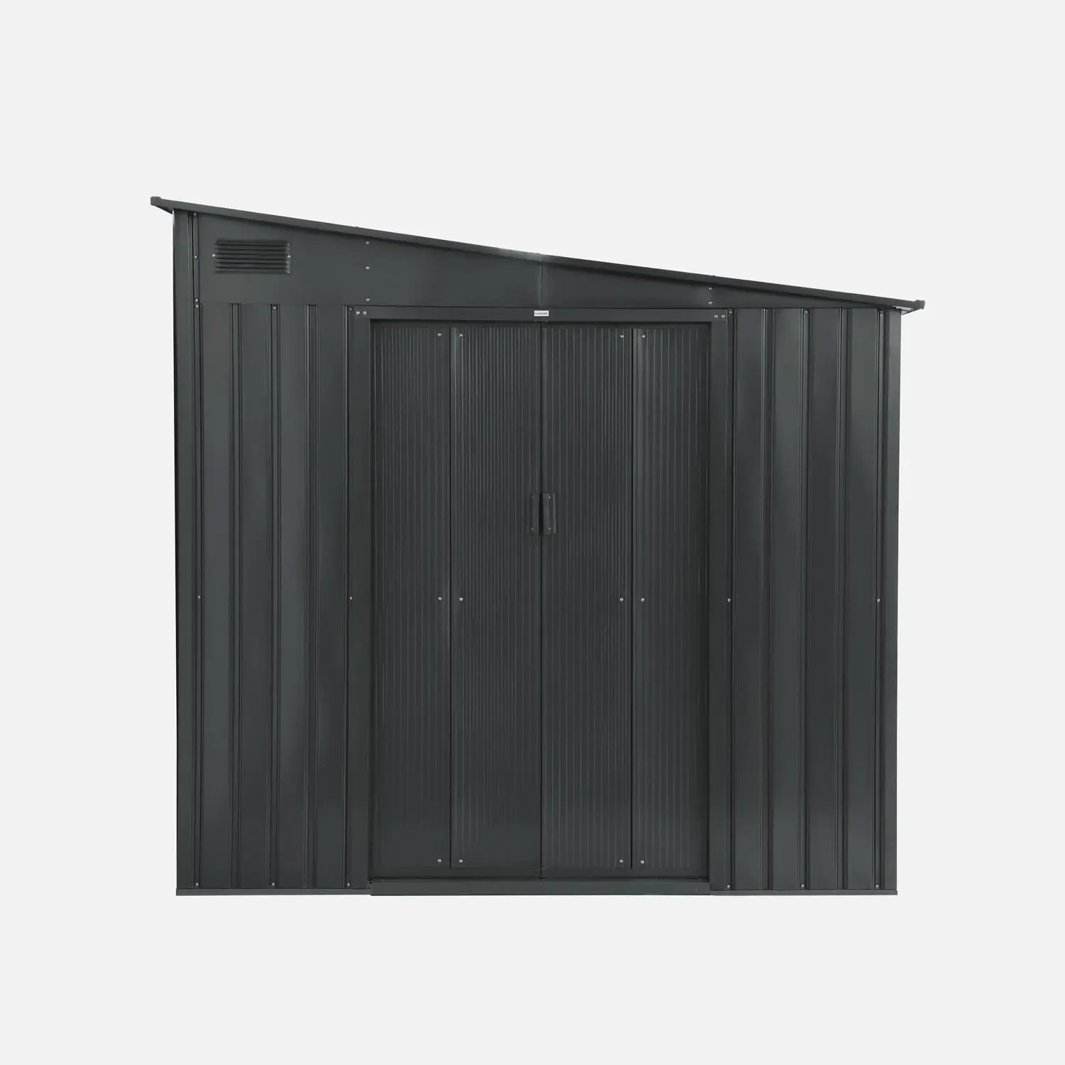 Abri de jardin adossable métal 5,5m² avec kit d'ancrage