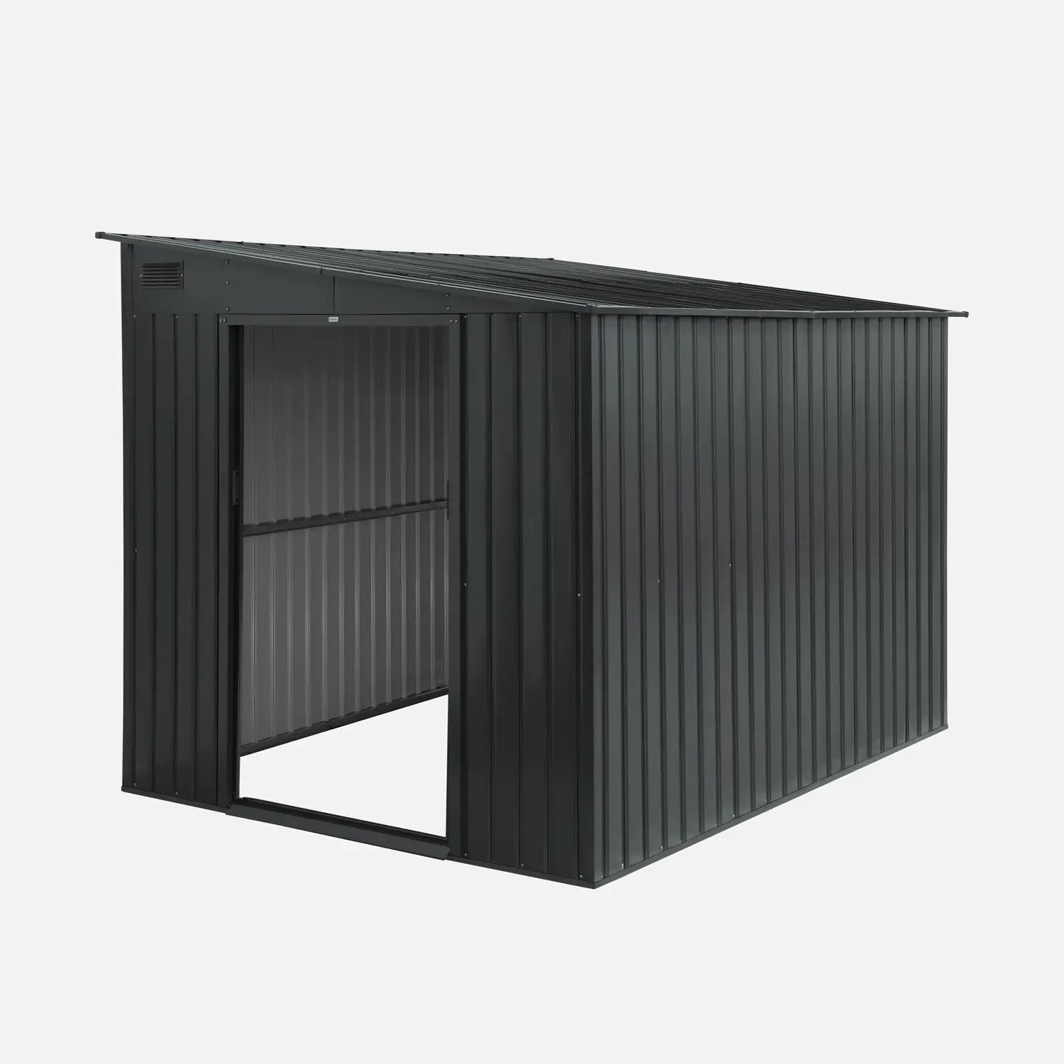 Abri de jardin adossable métal 5,5m² avec kit d'ancrage