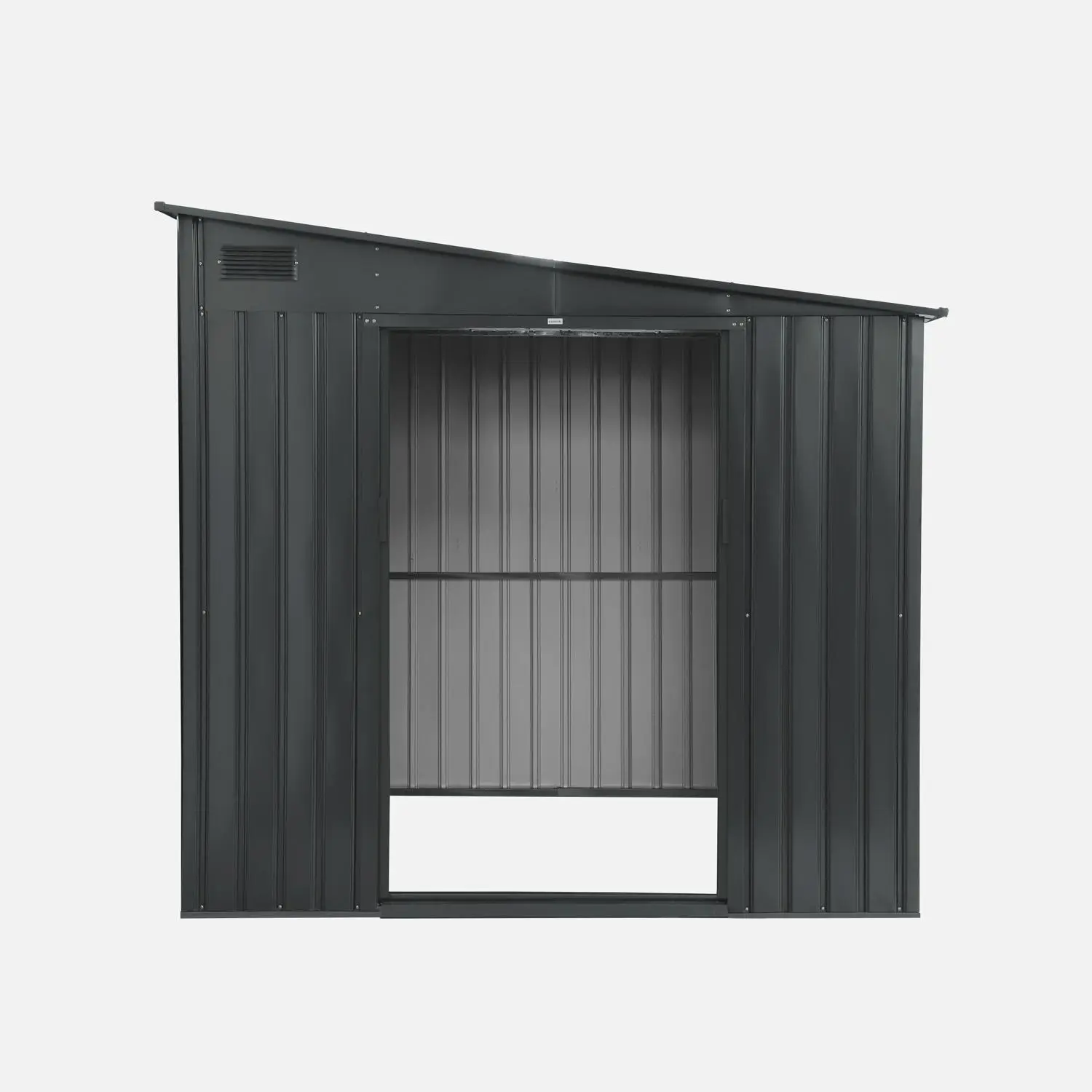 Abri de jardin adossable métal 5,5m² avec kit d'ancrage