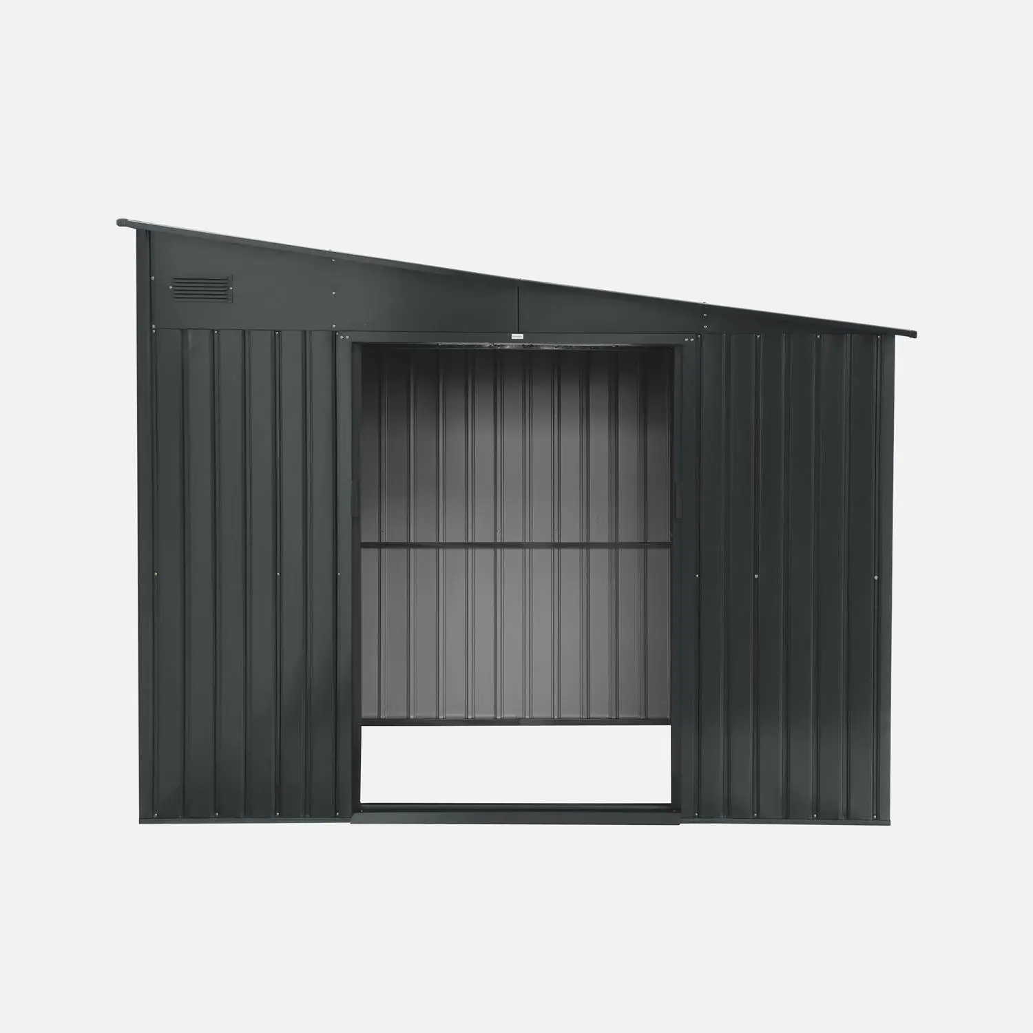 Abri de jardin adossable métal 8,96m² avec kit d'ancrage