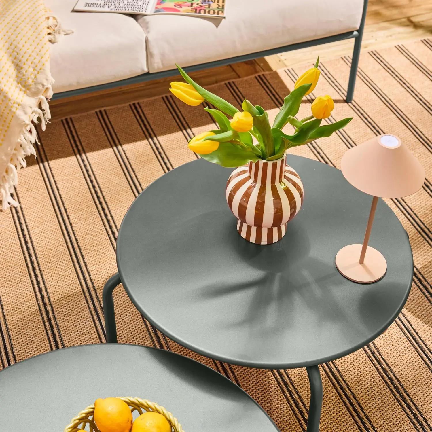 Salon de jardin acier 7 places