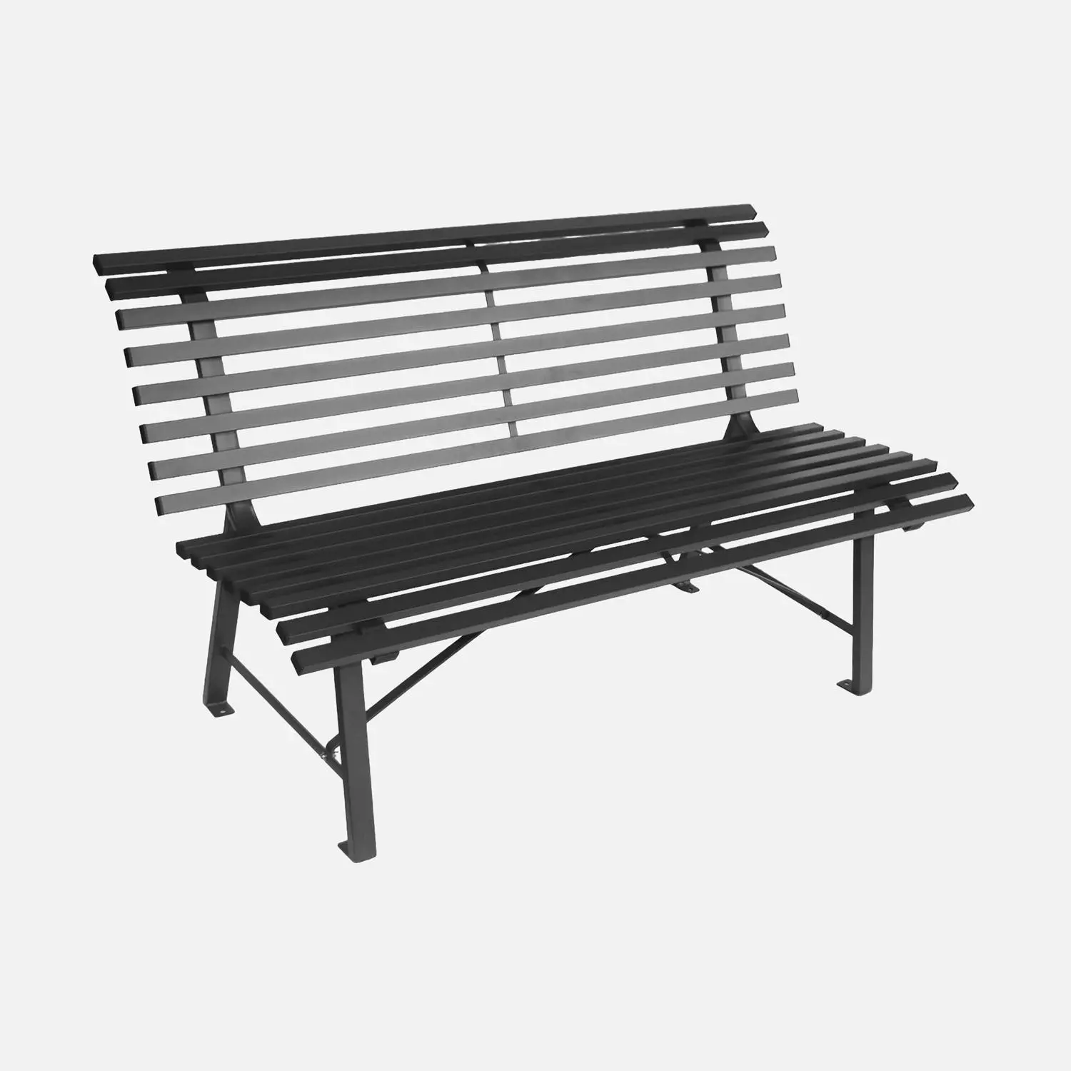 Banc de jardin acier 2 places