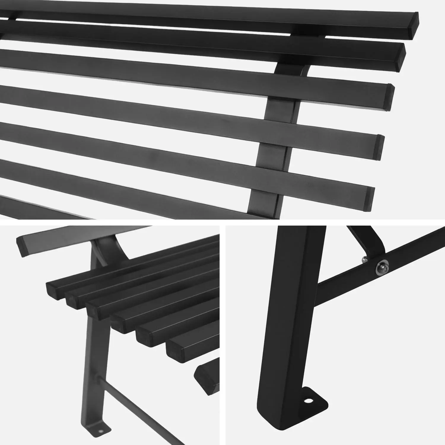 Banc de jardin acier 2 places