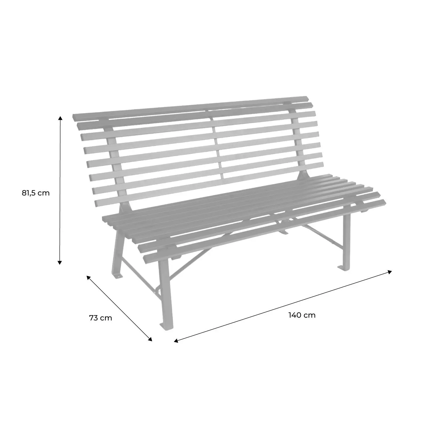 Banc de jardin acier 2 places