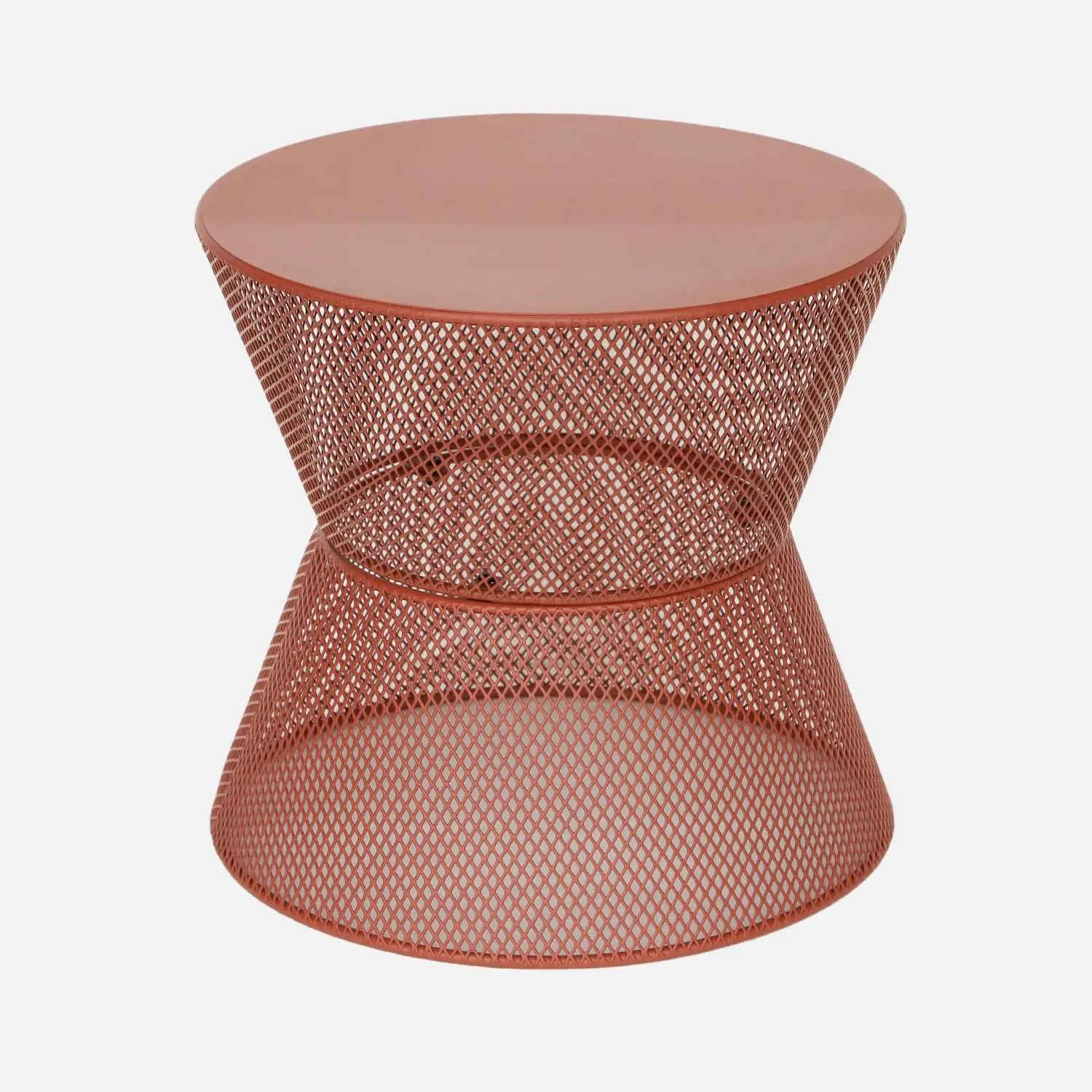 Table d'appoint extérieure acier effet grillagé