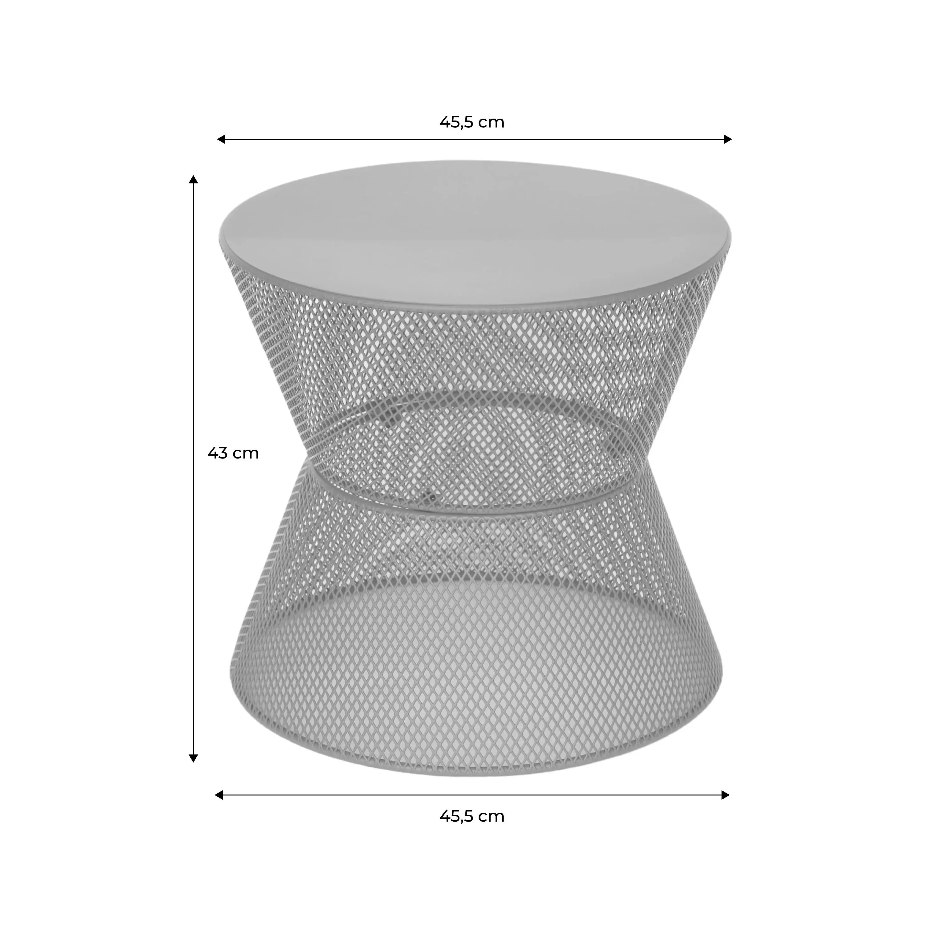 Table d'appoint extérieure acier effet grillagé