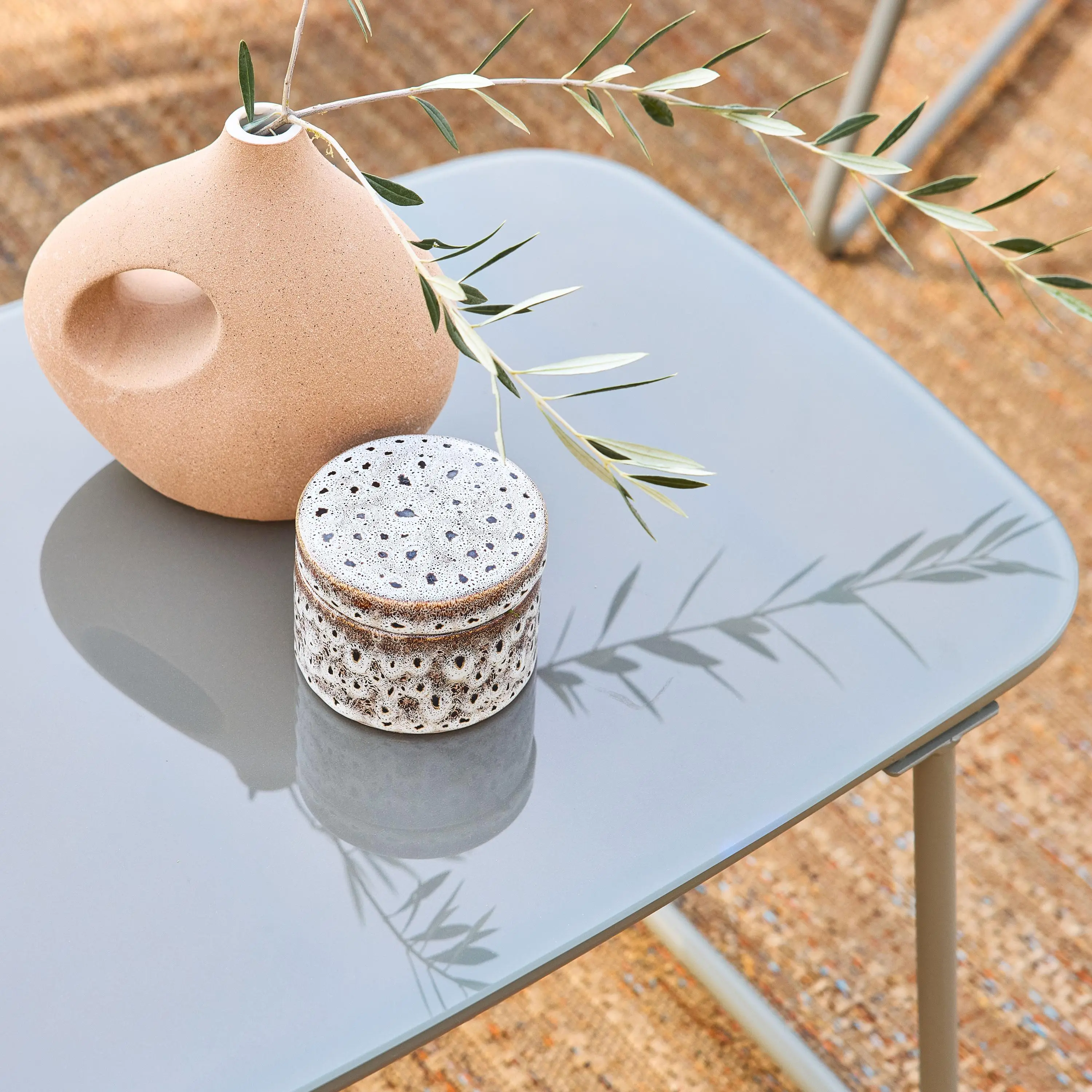 Salon de jardin acier et cordes 4 places