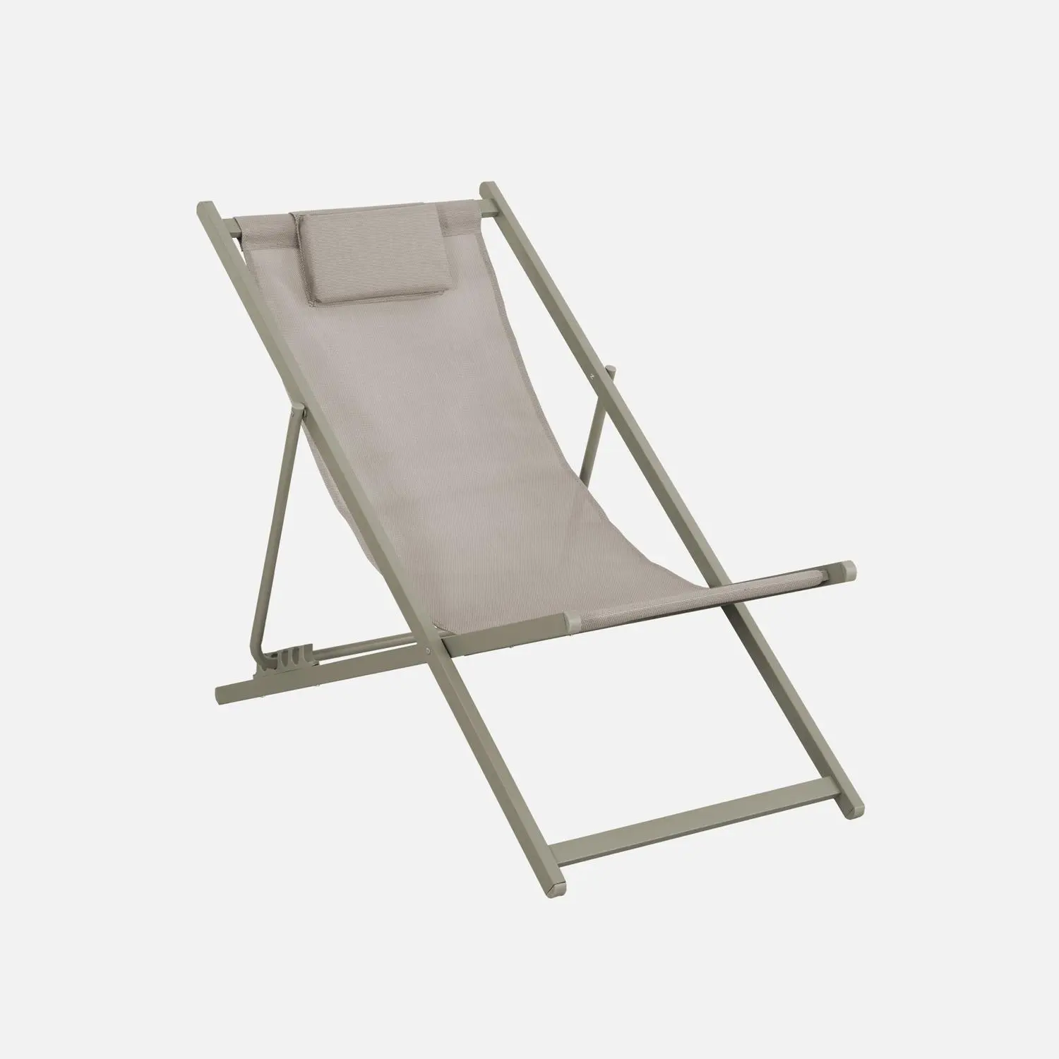 Chilienne acier pliante multi positions avec coussin (lot de 2)
