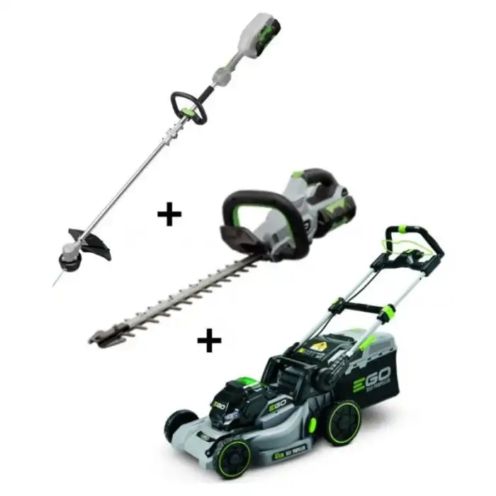 Pack matériel EGO : tondeuse LM1903E-SP + coupe-bordures ST1300E-S + taille-haie HT2000E