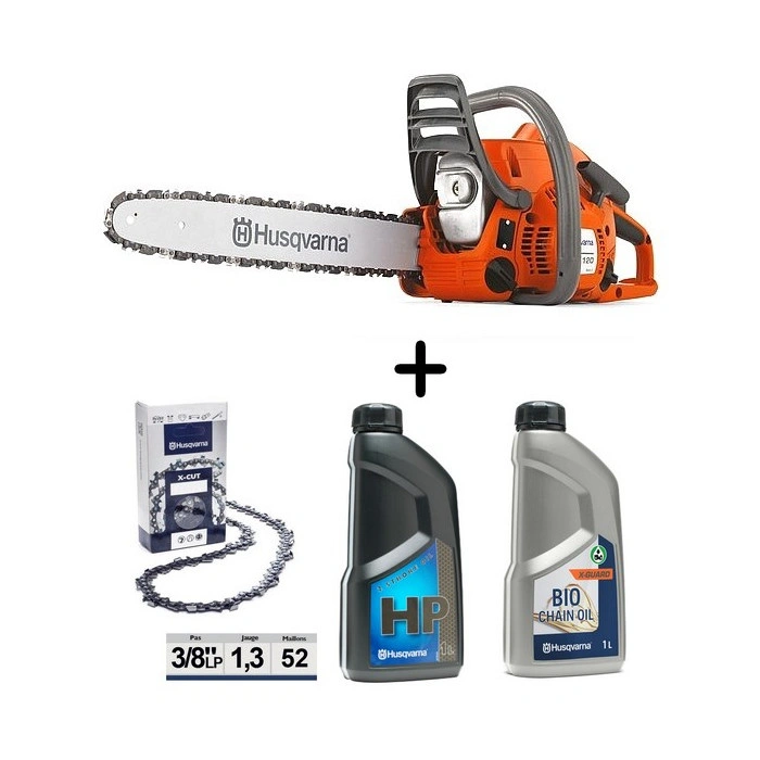 Pack tronçonneuse Husqvarna 120 Mark II 35 cm huile et chaine