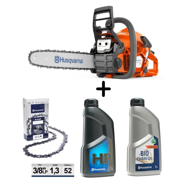 Pack tronçonneuse thermique Husqvarna 130 guide 35 cm