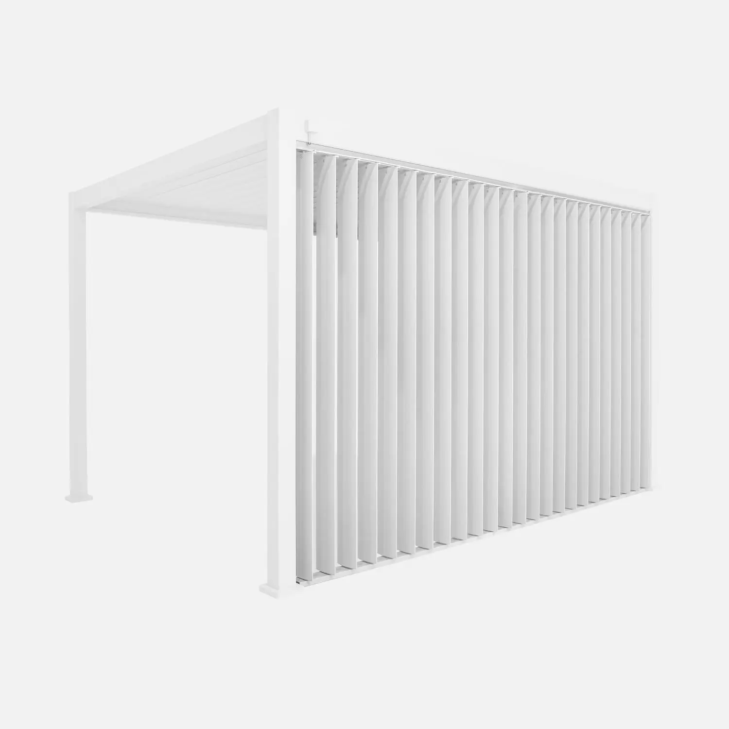 Panneau vertical à lames orientables 4m pour pergola bioclimatique aluminium 4x3m Triomphe