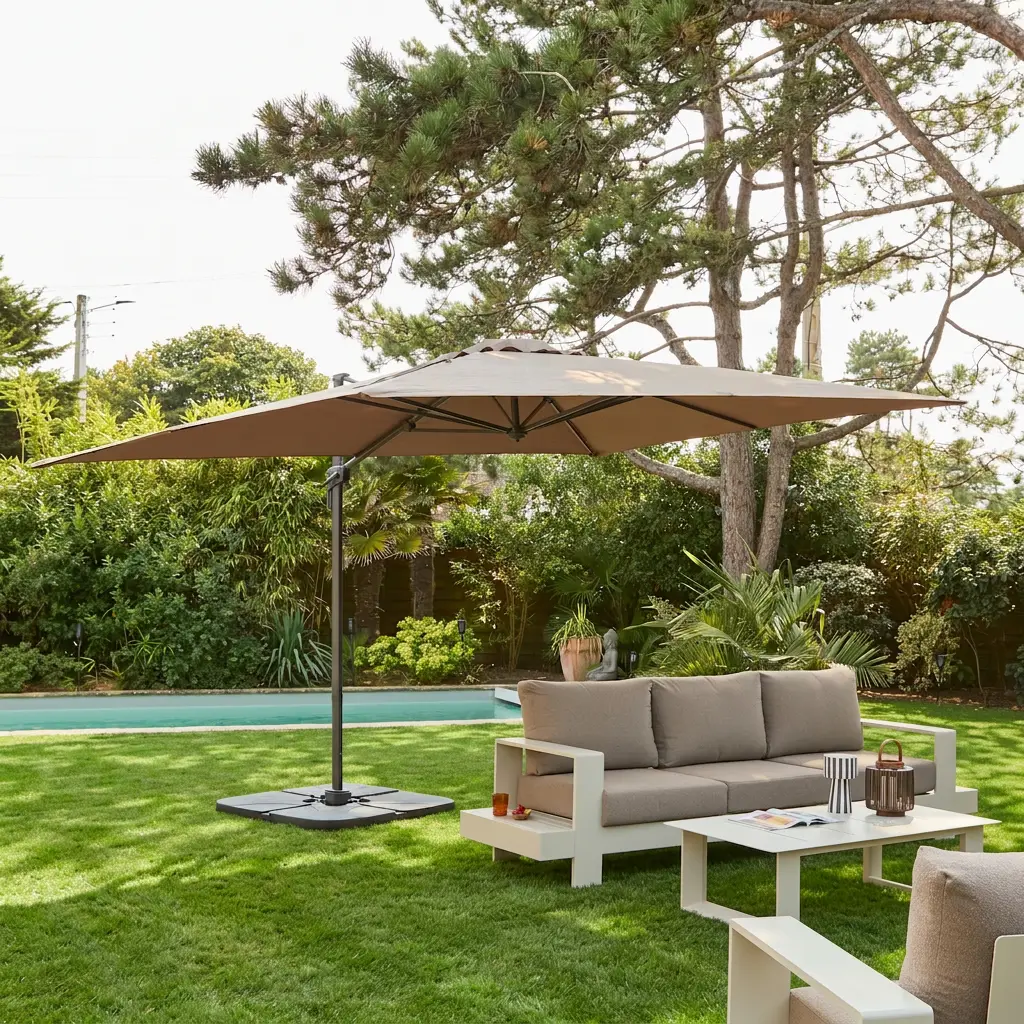 Parasol déporté rectangulaire 3x4m