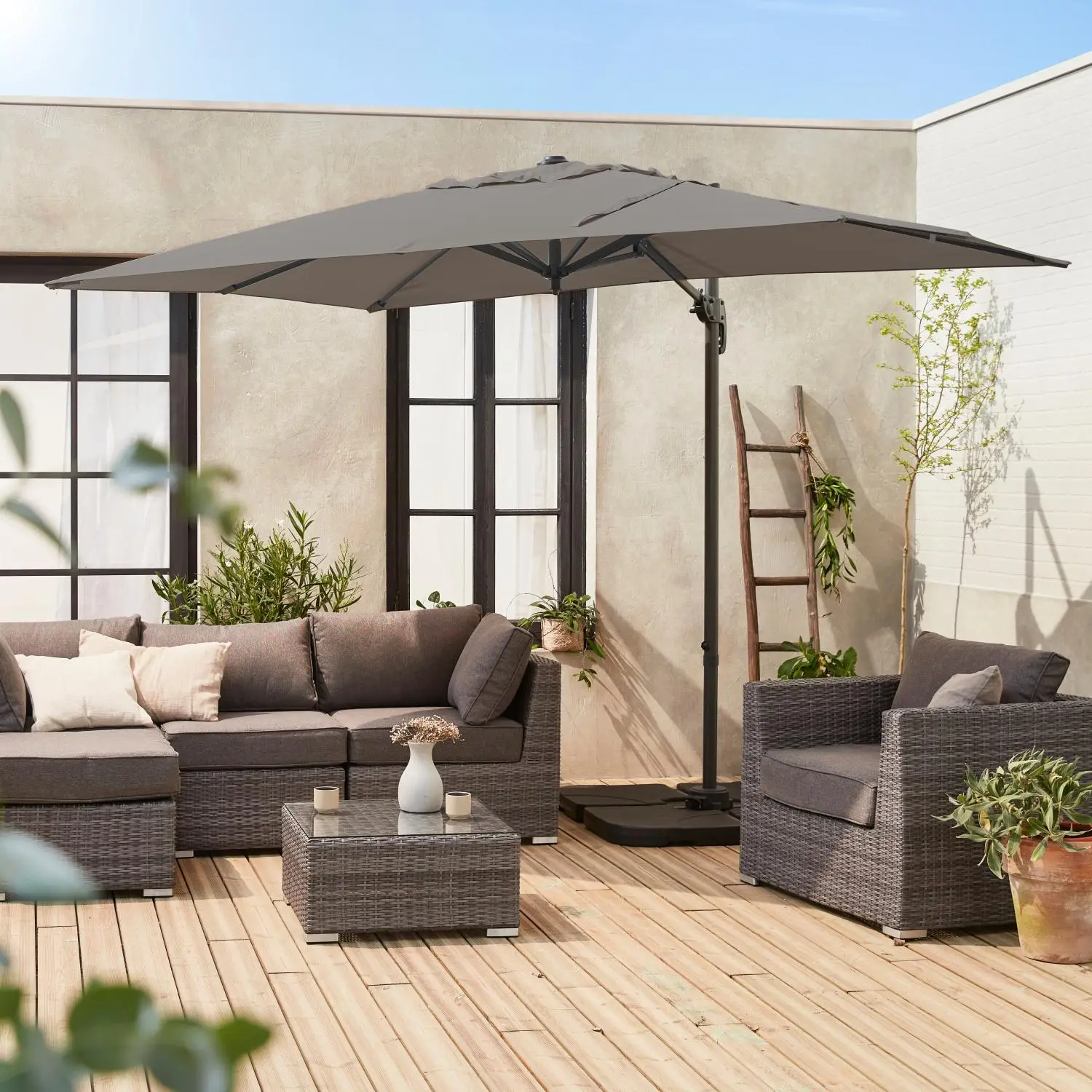 Parasol déporté rectangulaire 2x3m