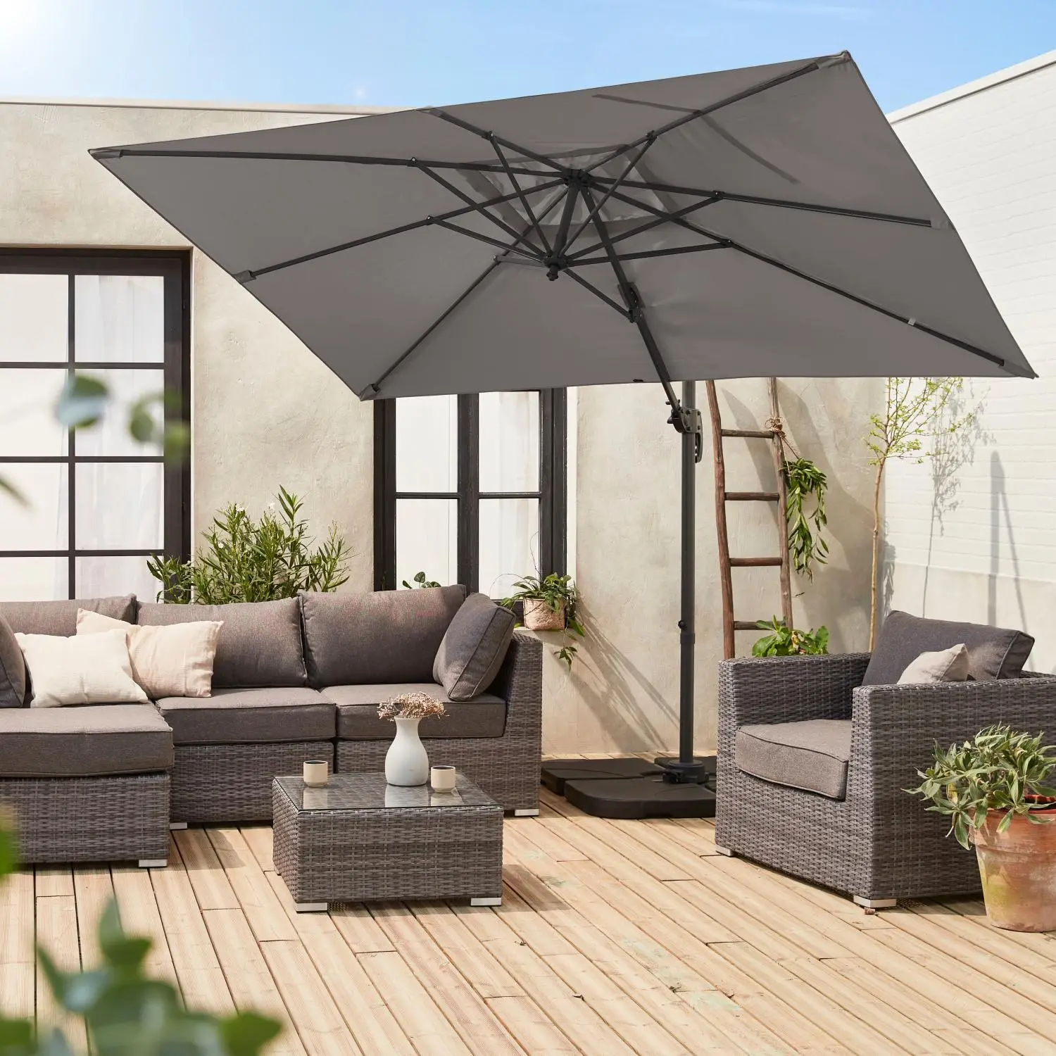 Parasol déporté rectangulaire 2x3m