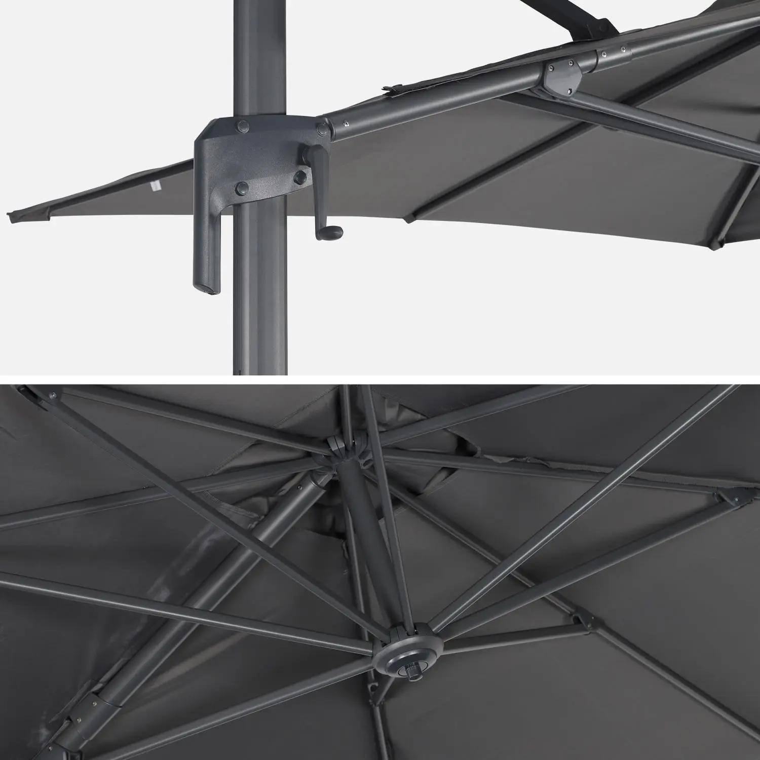Parasol déporté rectangulaire 2x3m