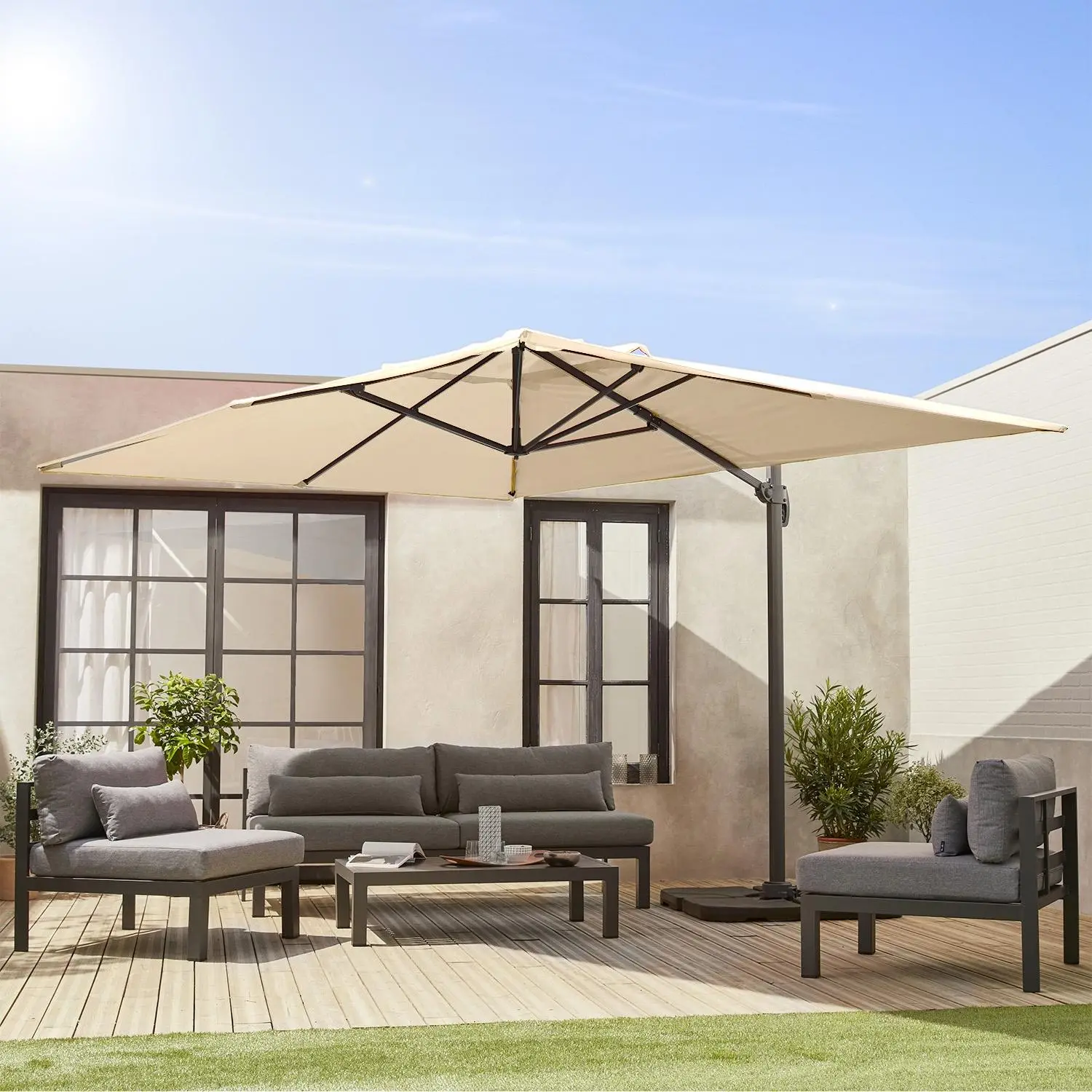 Parasol déporté rectangulaire 3x4m