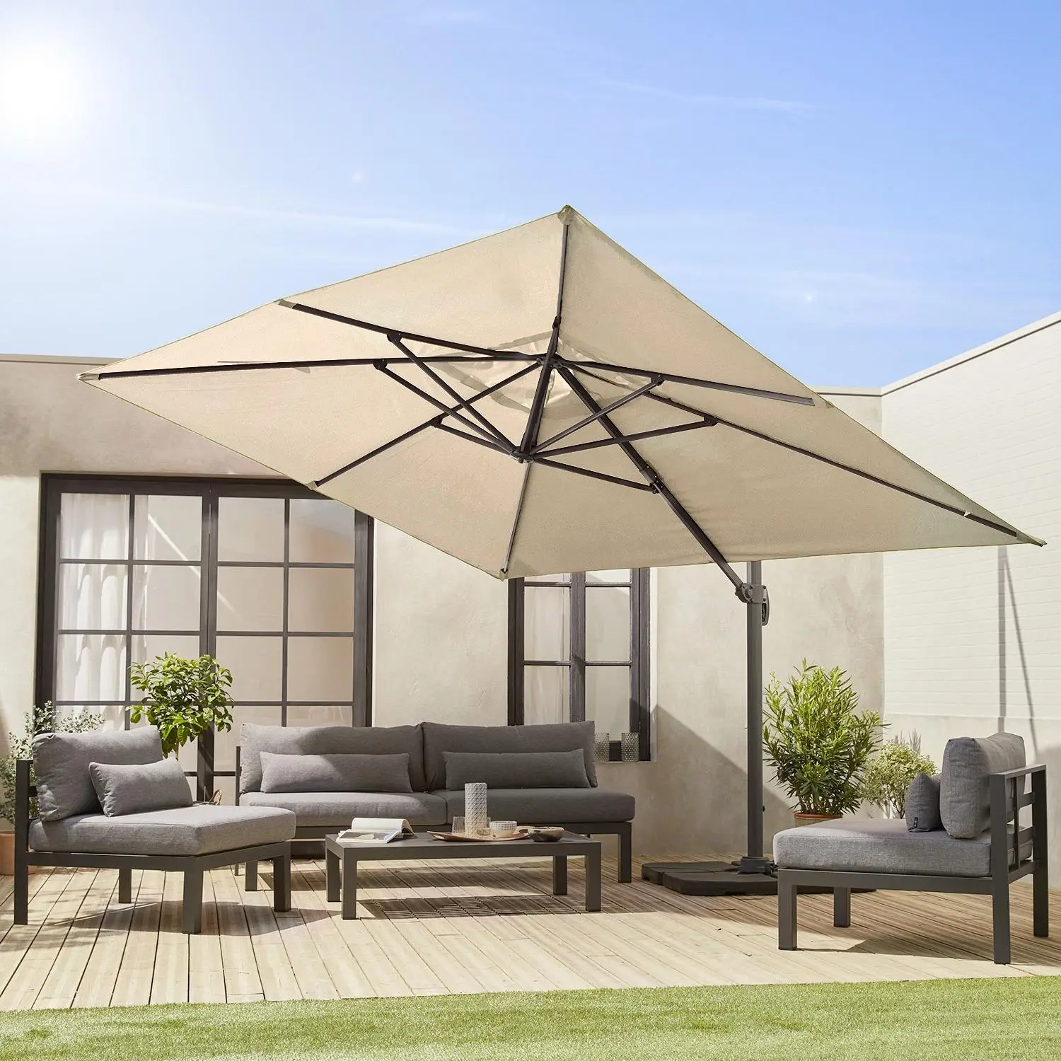 Parasol déporté rectangulaire 3x4m