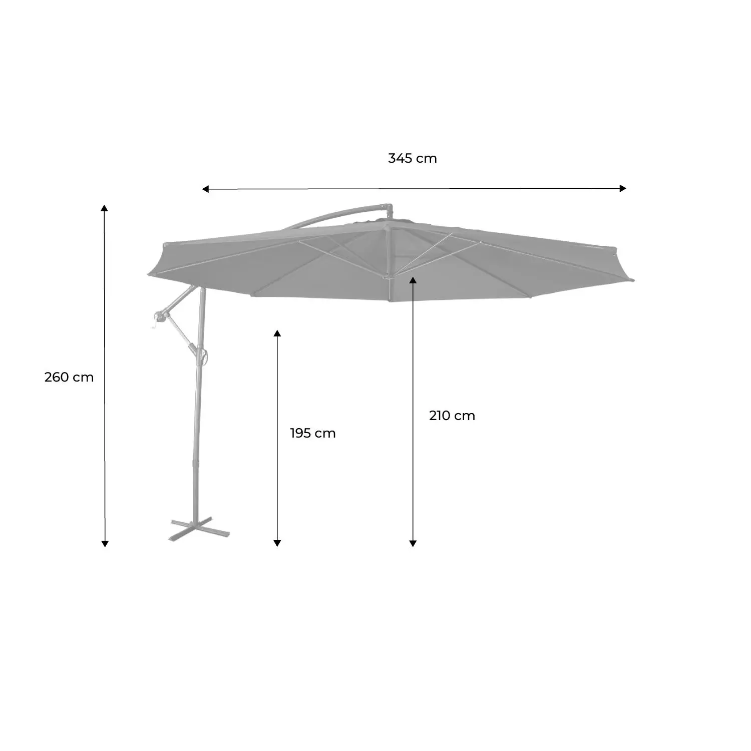 Parasol déporté rond 350cm