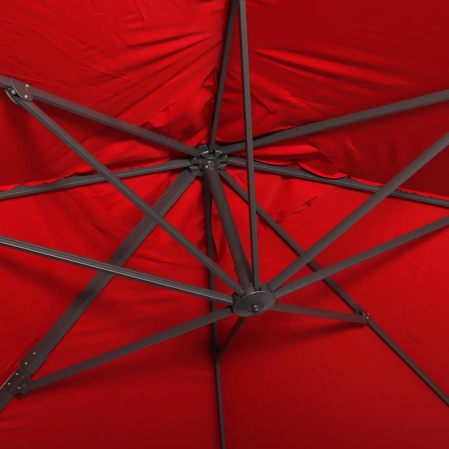 Parasol déporté rectangulaire 3x4m + dalles à lester 50x50cm