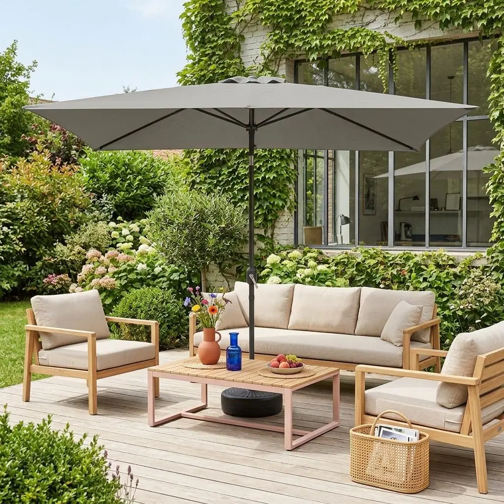 Parasol rectangulaire 2x3m avec mât central