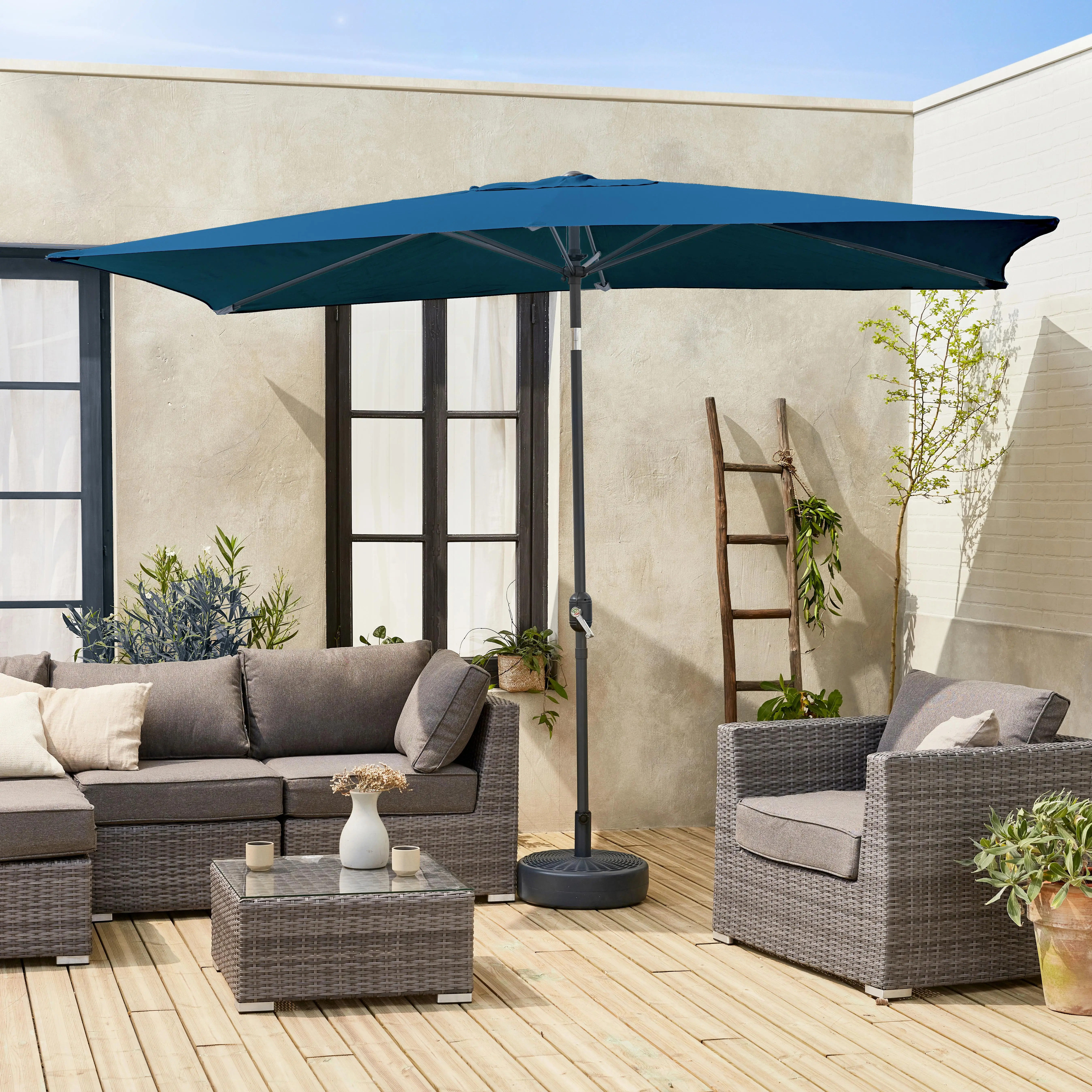 Parasol rectangulaire 2x3m avec mât central