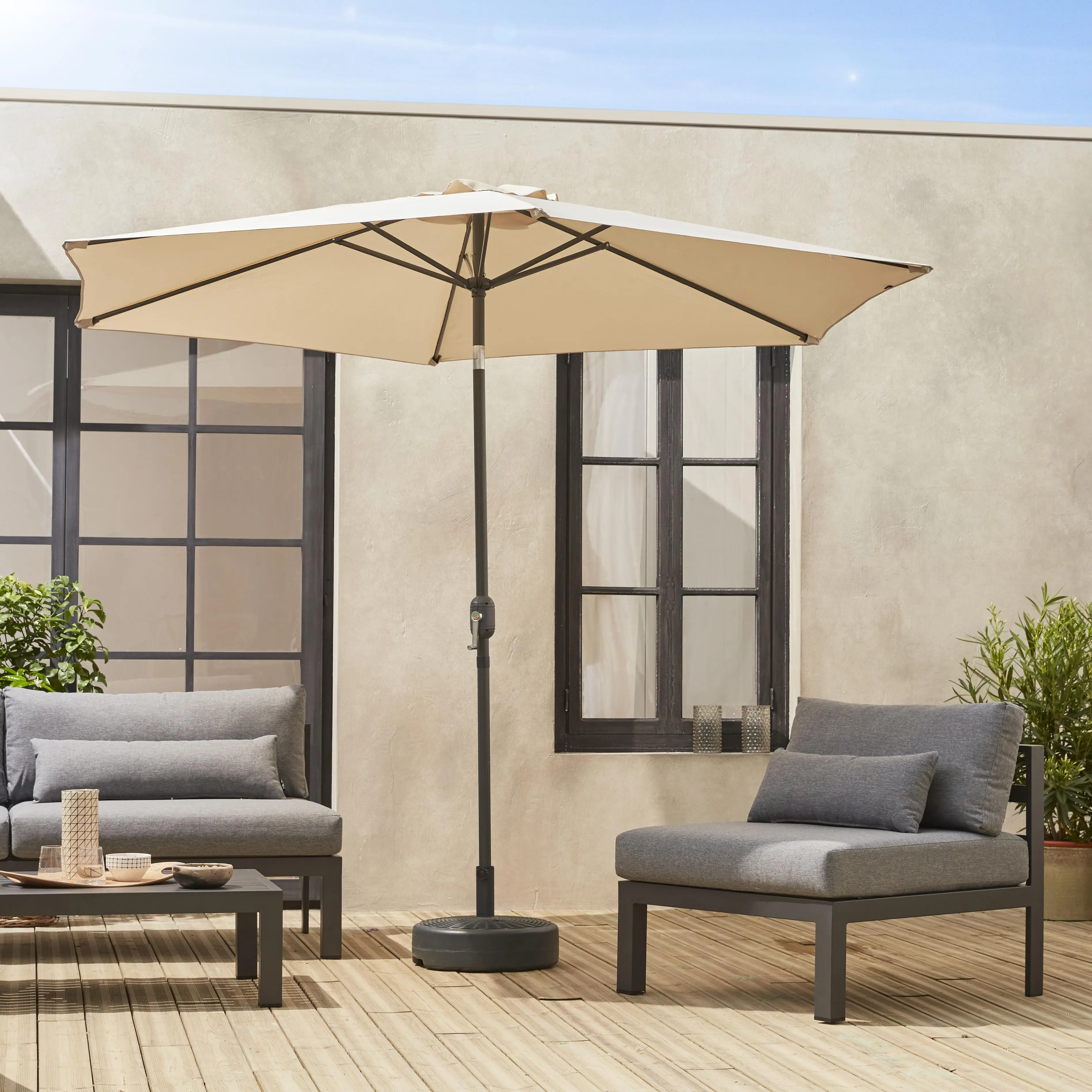 Parasol rond 3m avec mât central