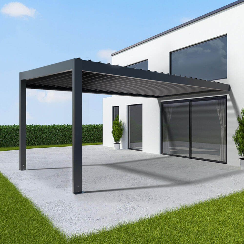 Pergola bioclimatique aluminium 4×6 m adossée ou autoportante
