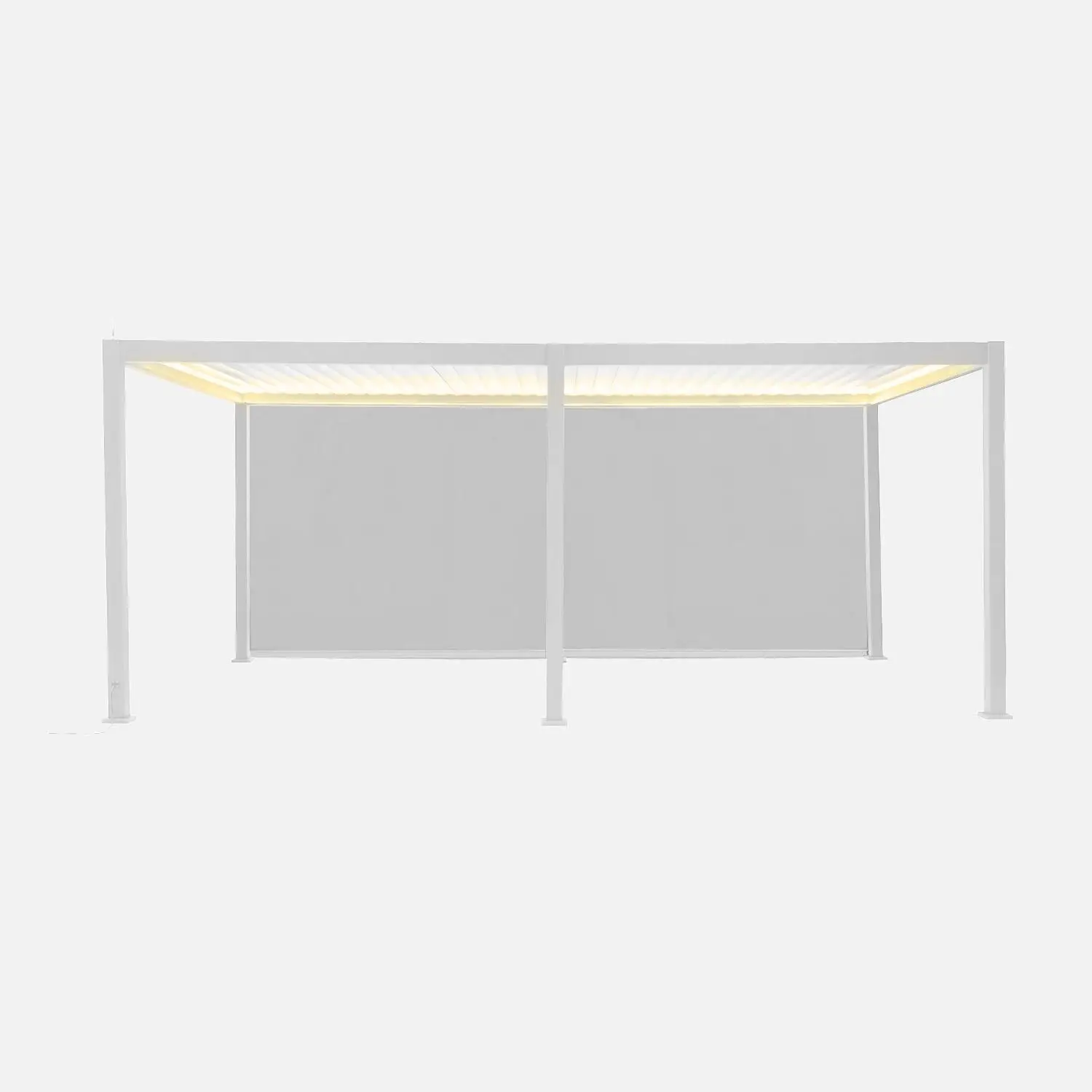 Pergola bioclimatique motorisée aluminium 6x3m LED + 2 stores 3m Triomphe