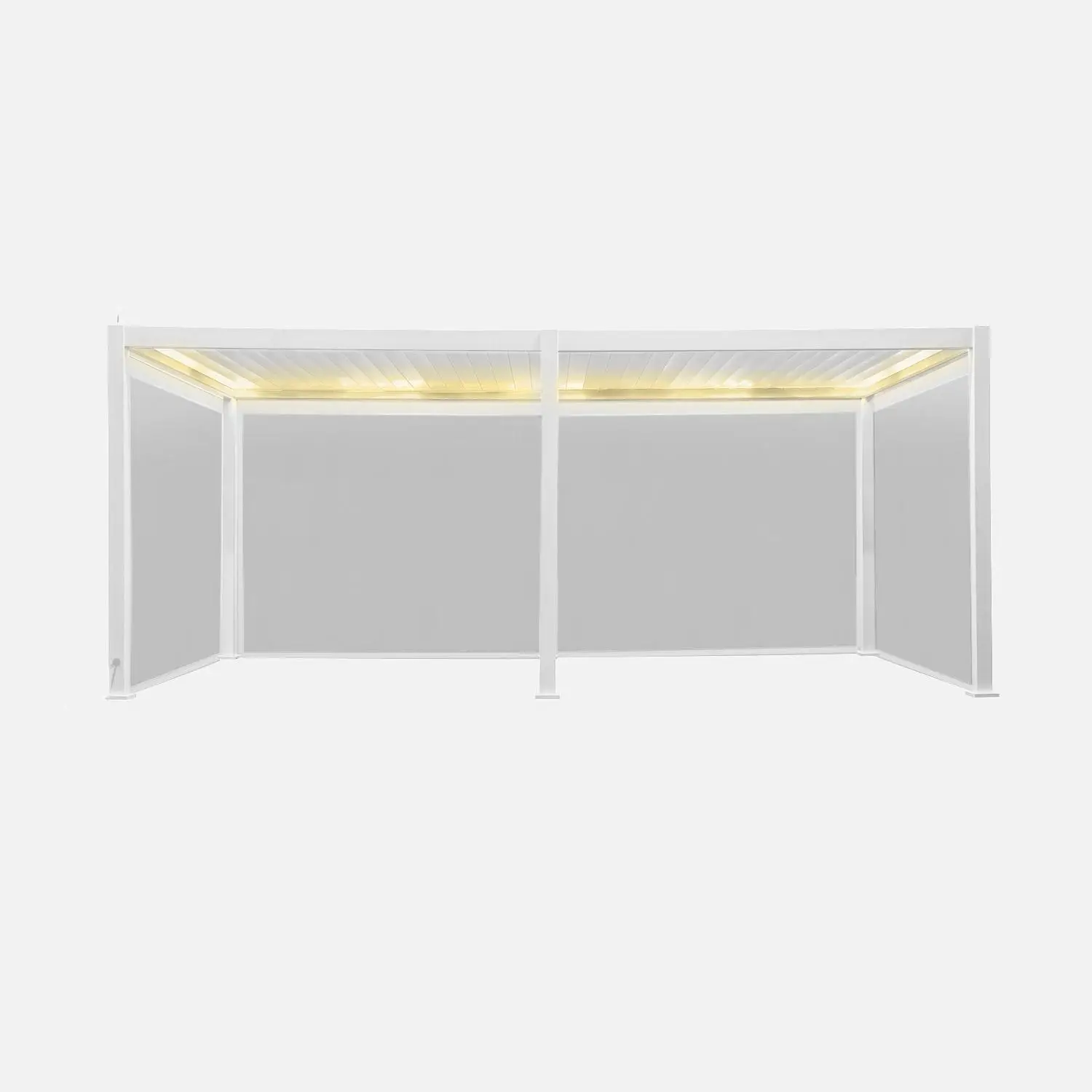 Pergola bioclimatique motorisée aluminium 6x3m LED + 4 stores 3m Triomphe