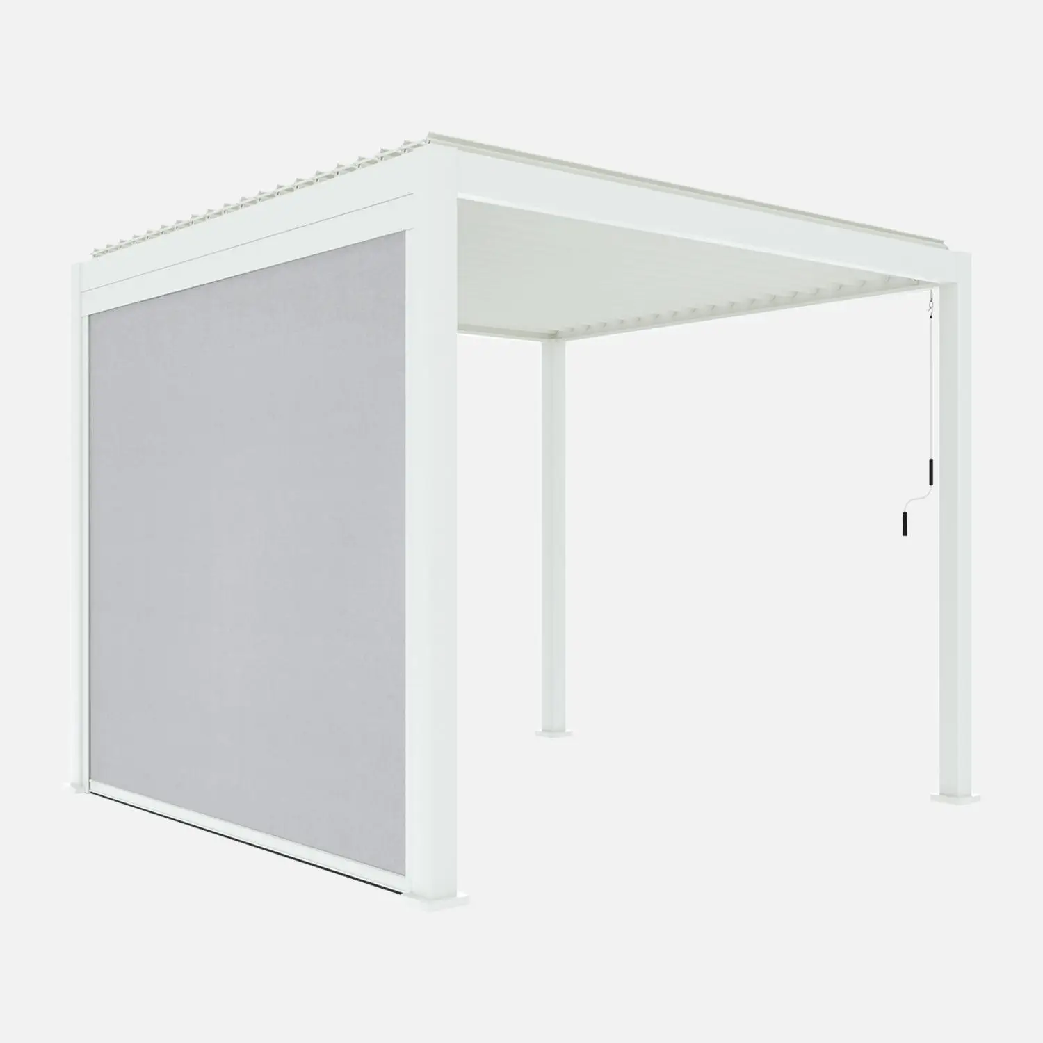 Pergola bioclimatique aluminium 3x3m V2 + 1 store 3m Triomphe
