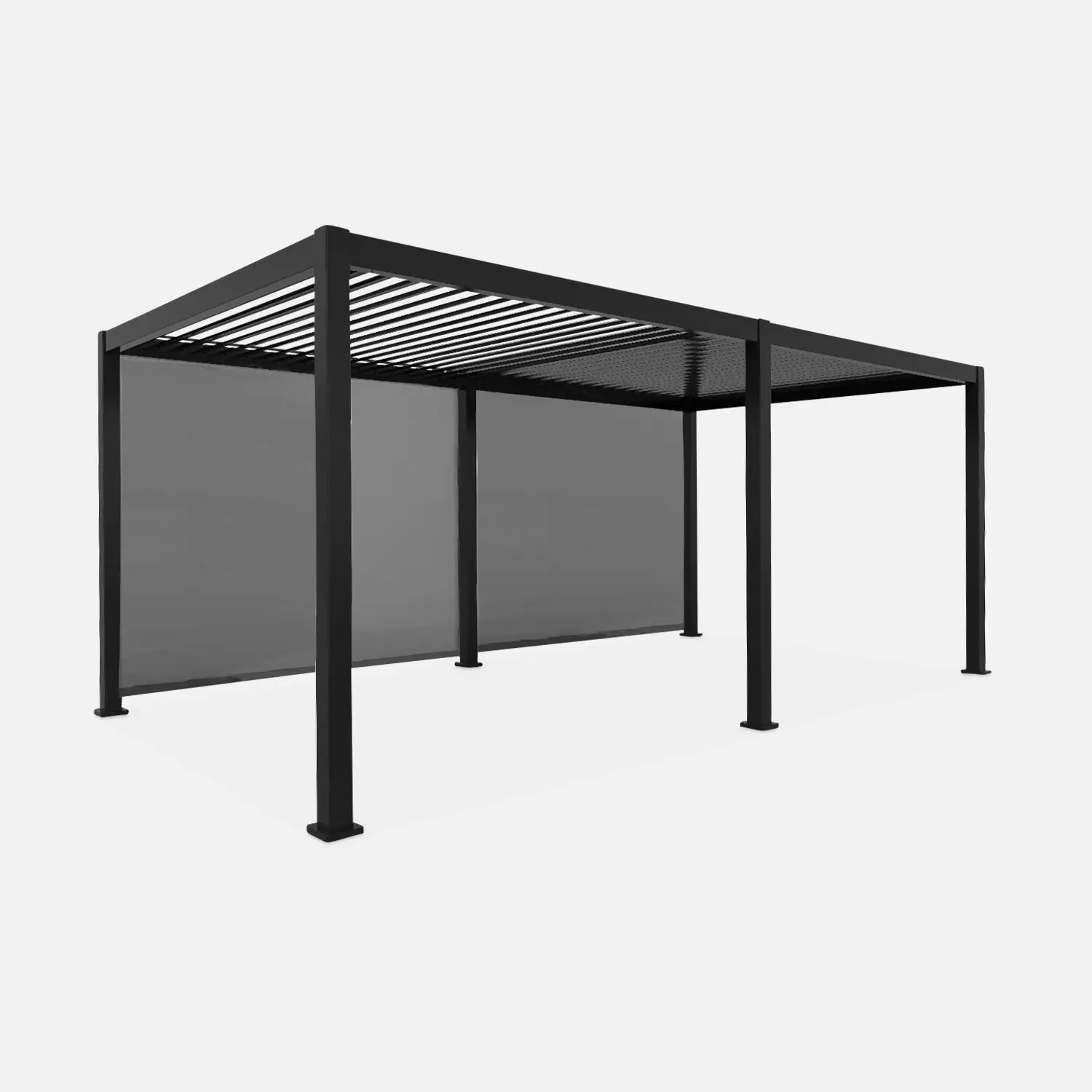 Pergola bioclimatique aluminium 6x3m + 2 stores 3m Triomphe