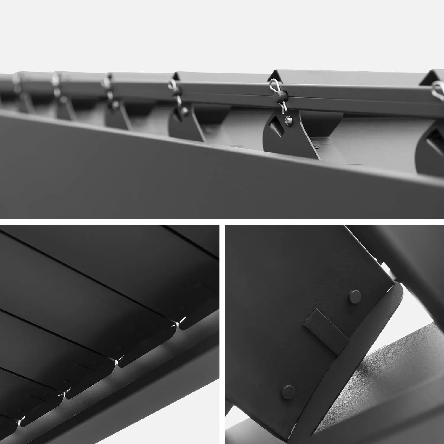 Pergola bioclimatique aluminium 6x3m + 2 stores 3m Triomphe