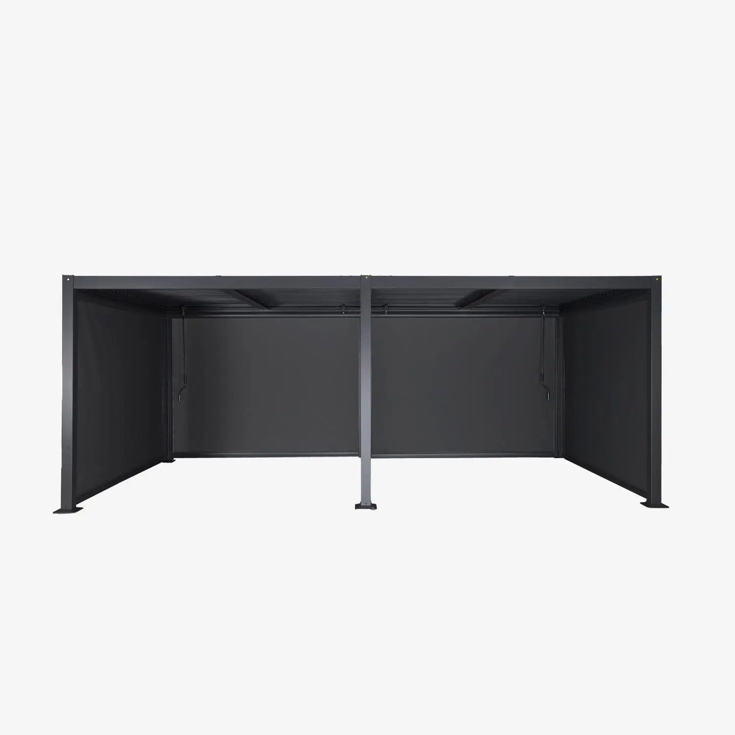 Pergola bioclimatique aluminium et acier 6x3m + 4 stores 3m Palace