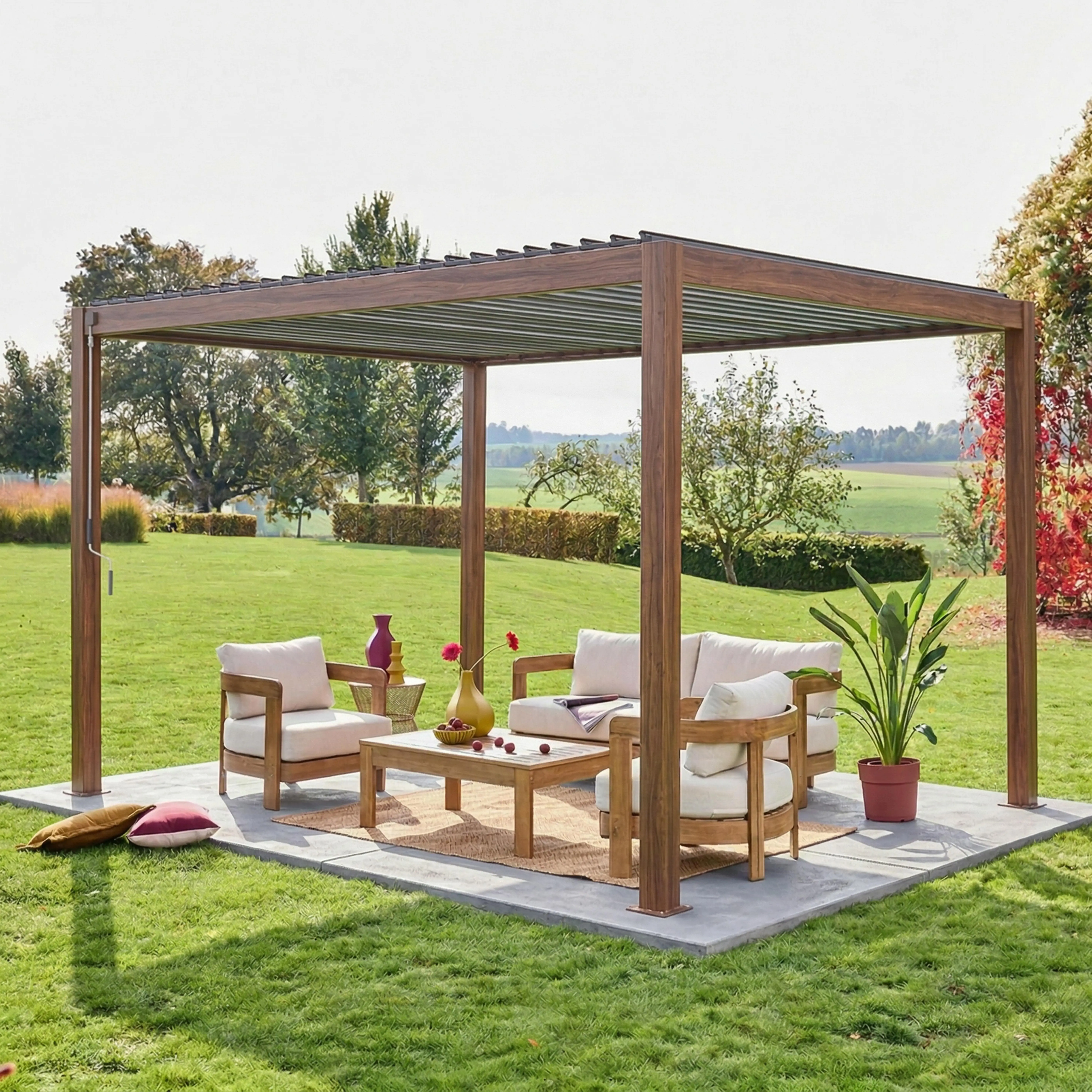 Pergola bioclimatique aluminium lames orientables 4x3m Triomphe